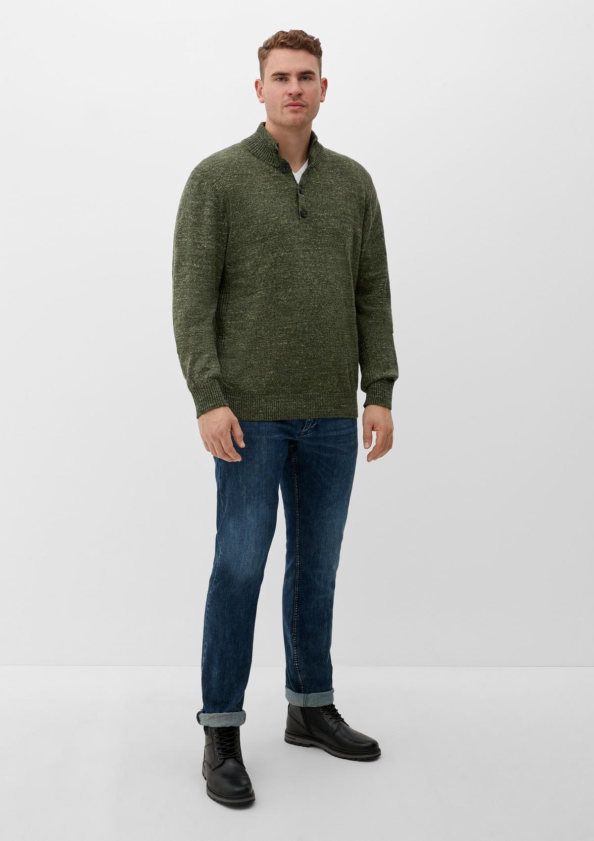 s.Oliver Pletený pulovr s límcem a žebrovými detaily