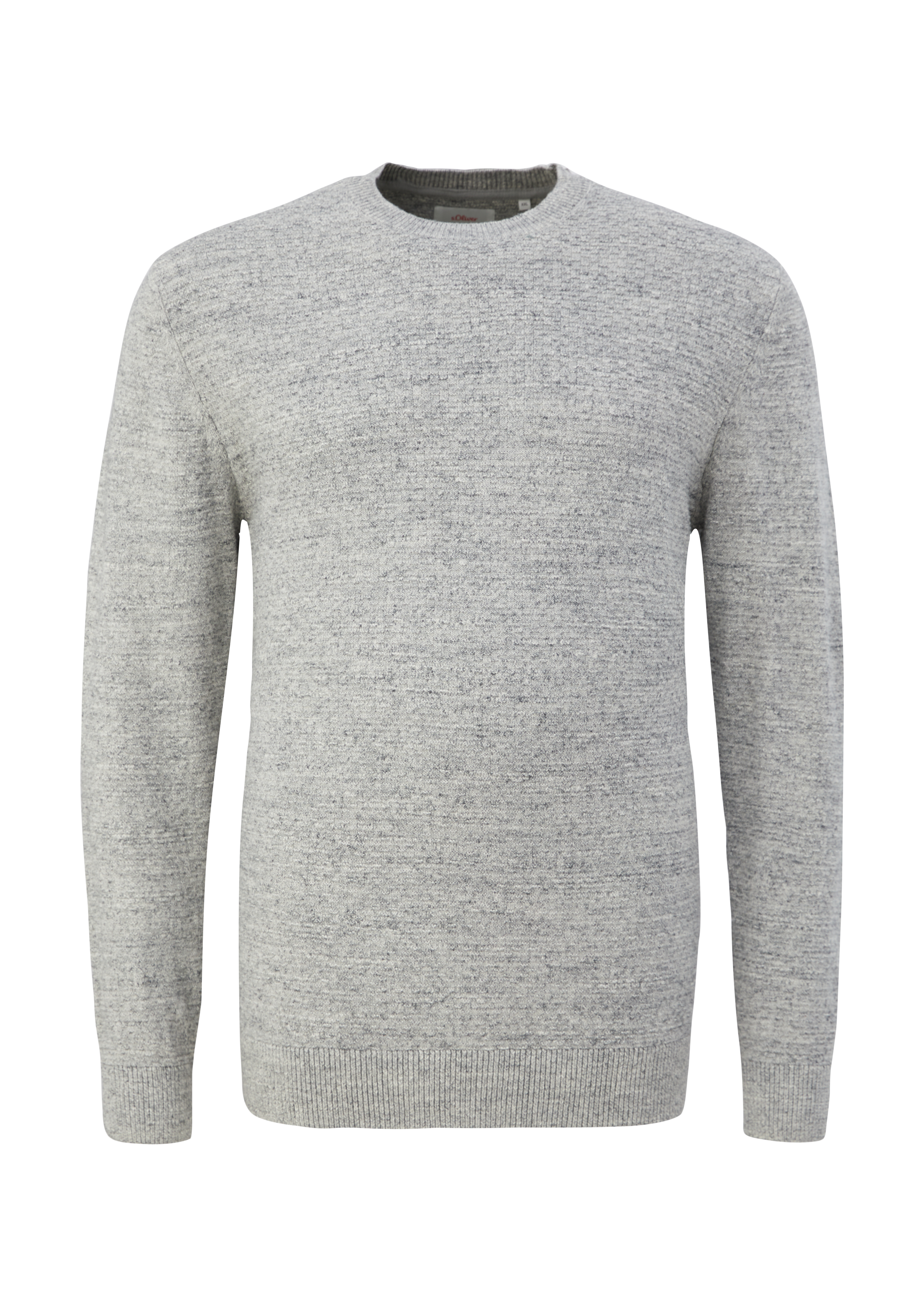 s.Oliver - Strukturierter Strickpullover, Herren, grau