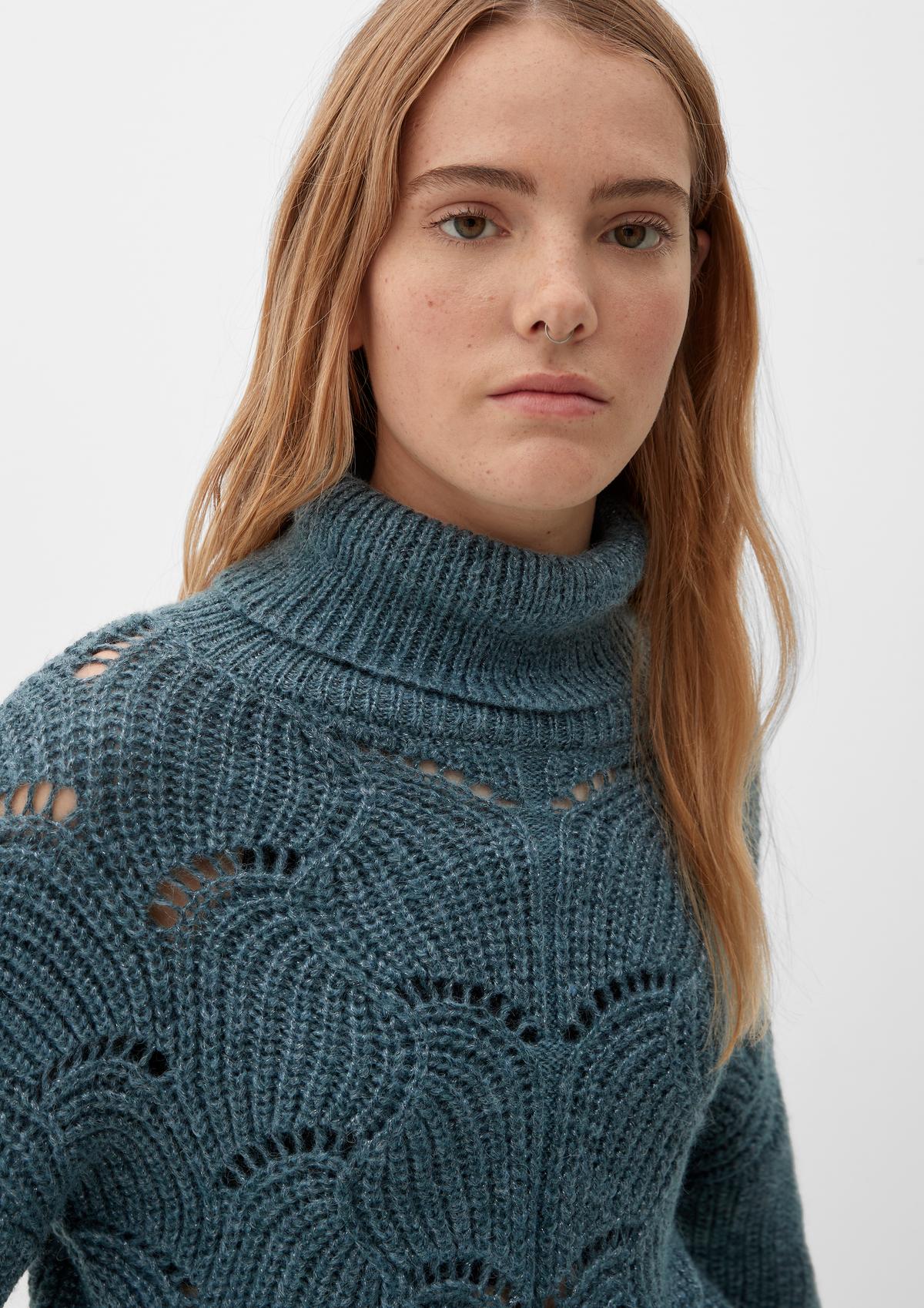 s.Oliver Polo neck jumper with glitter yarn