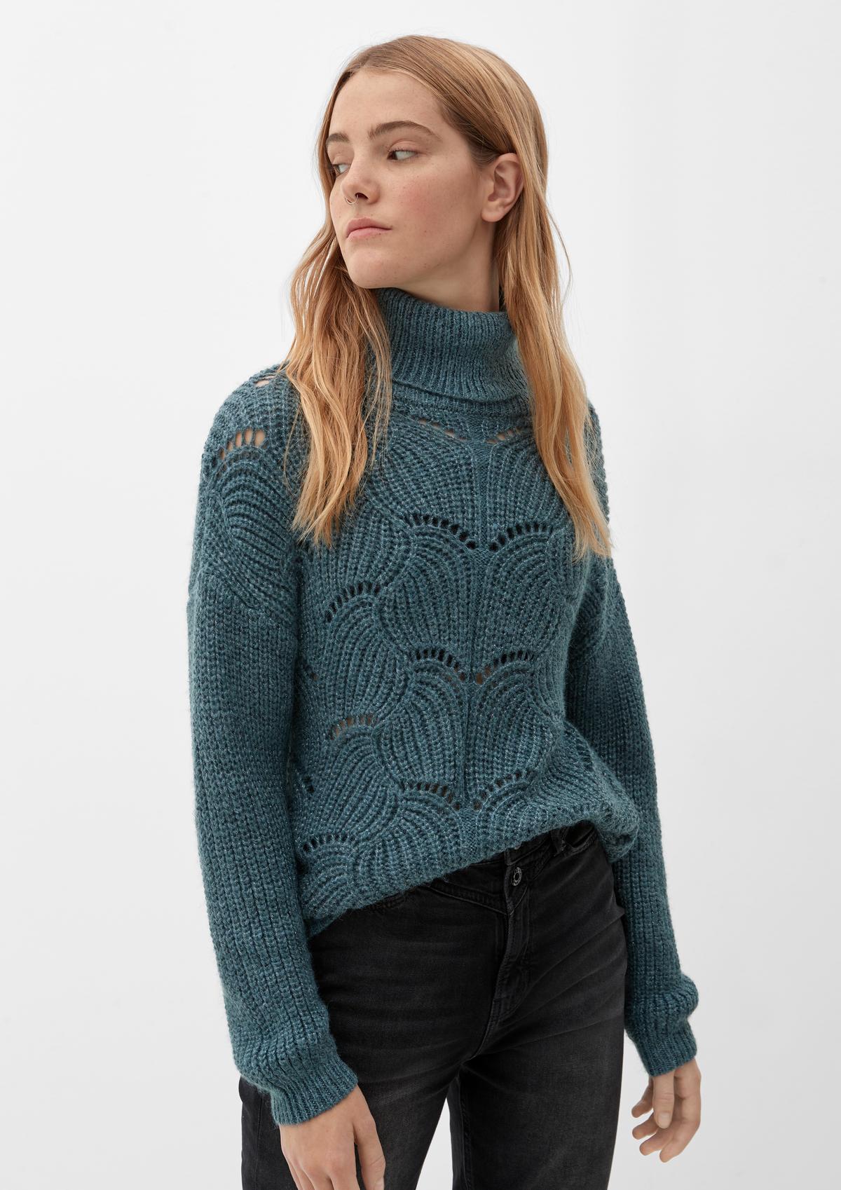 s.Oliver Polo neck jumper with glitter yarn