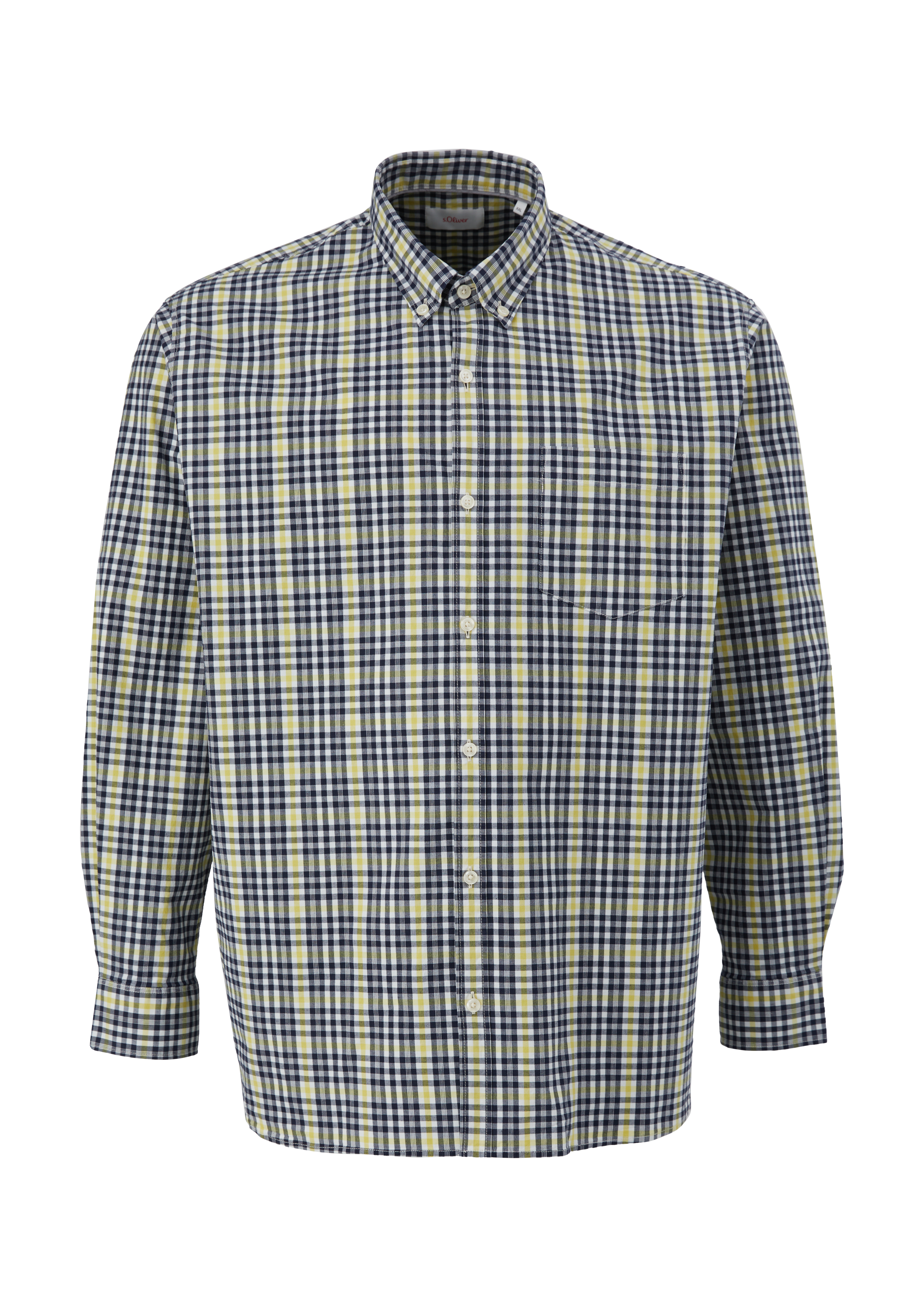 s.Oliver - Slim: Hemd mit Button Down-Kragen, Herren, blau