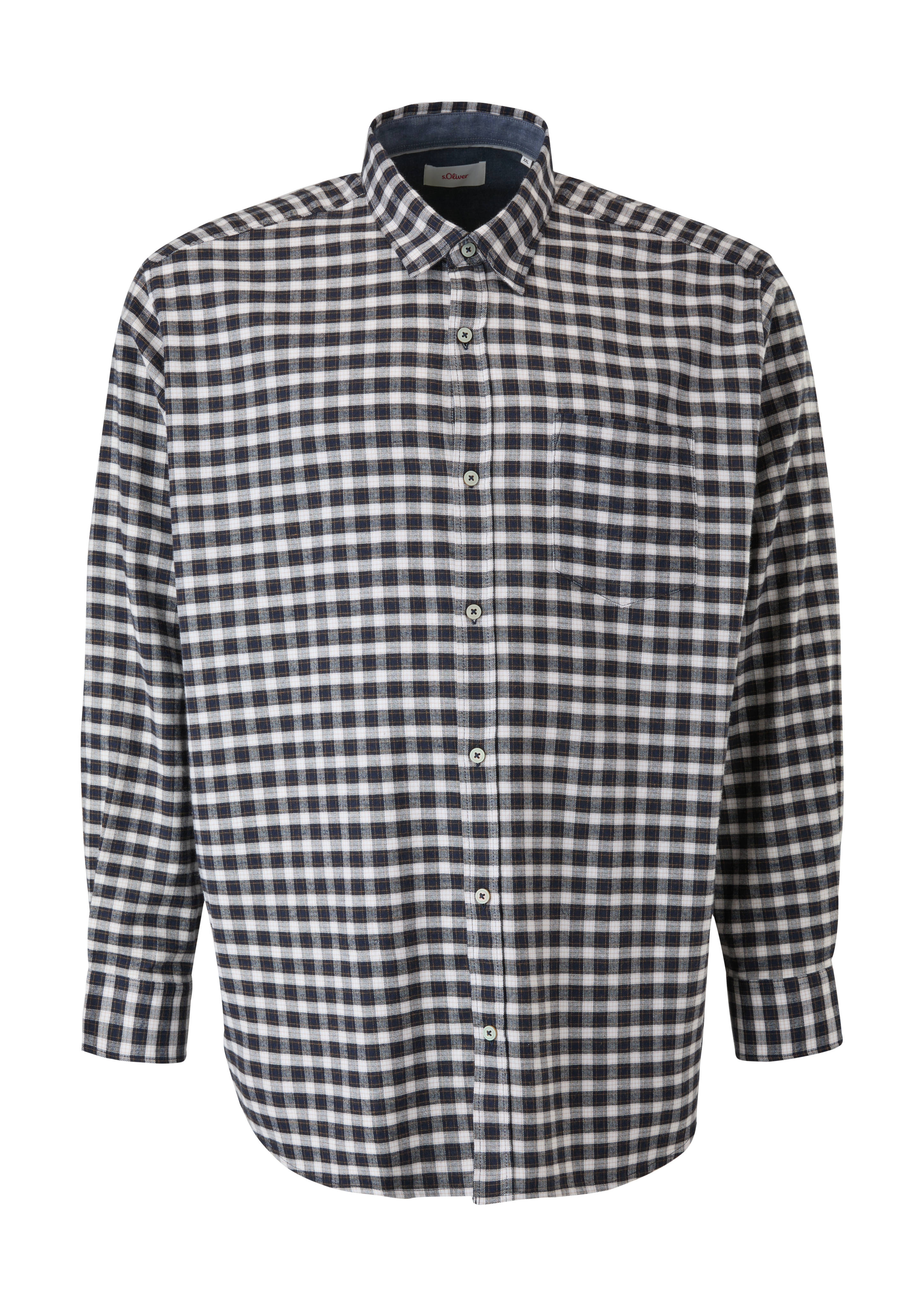 s.Oliver - Regular: Hemd aus Twill, Herren, blau|weiß