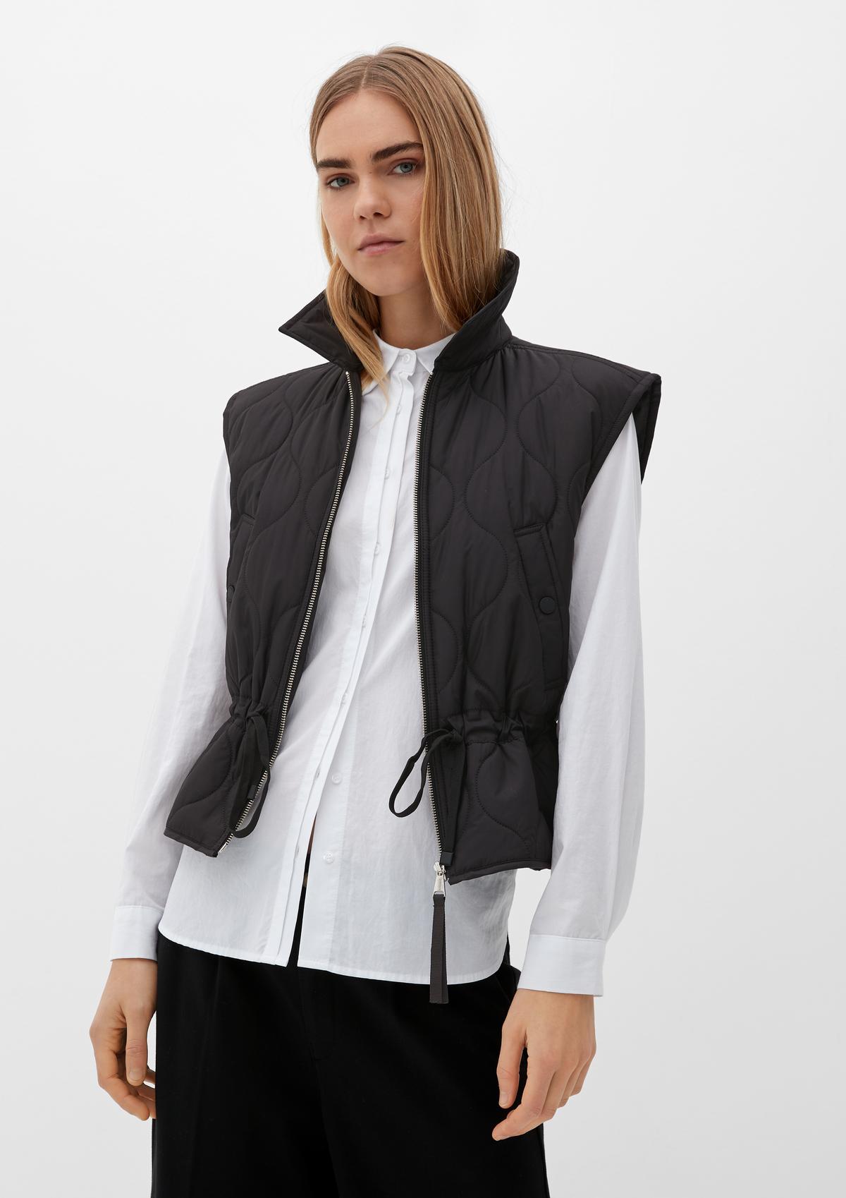 s.Oliver Quilted body warmer with a turn-down collar