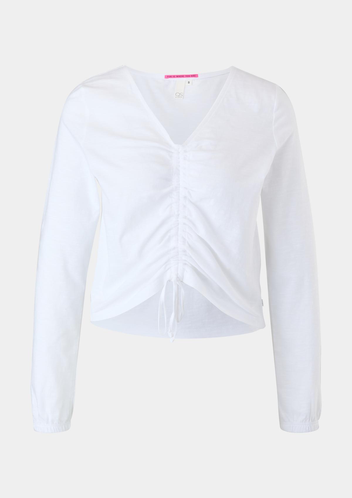 Bluse mit Raffung - weiß | Blusen