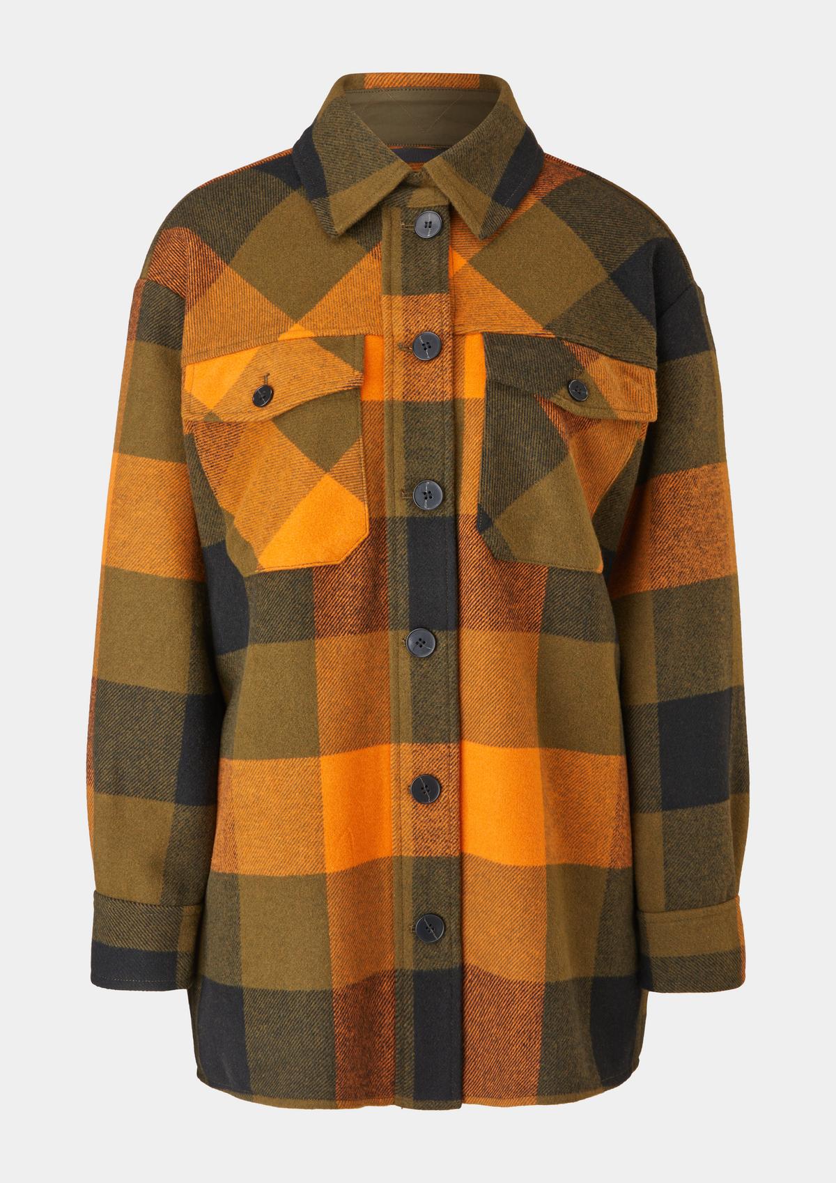 s.Oliver Checked overshirt in blended wool