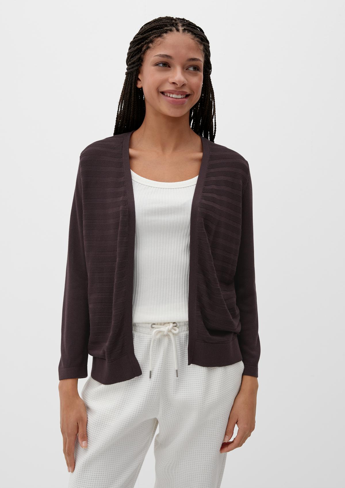 s.Oliver Lightweight cardigan with a knit pattern