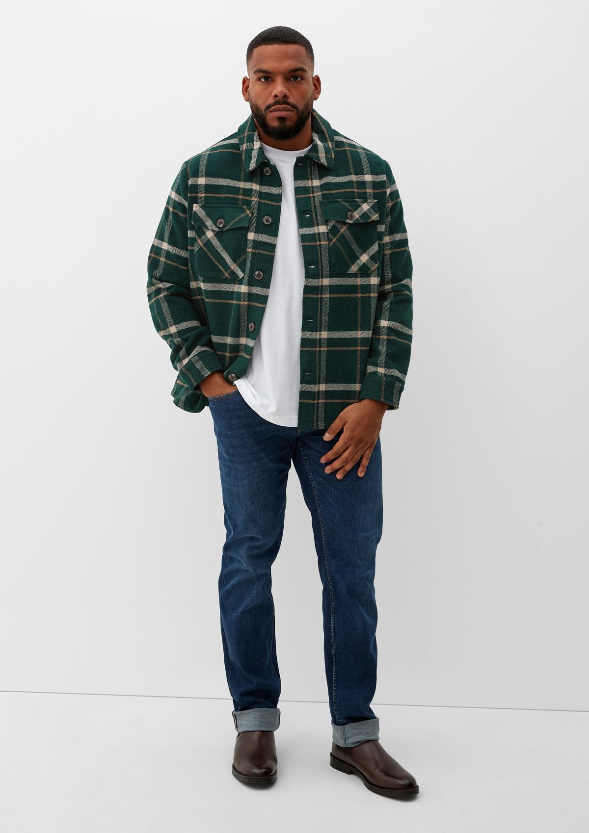 s.Oliver Check jacket with wool