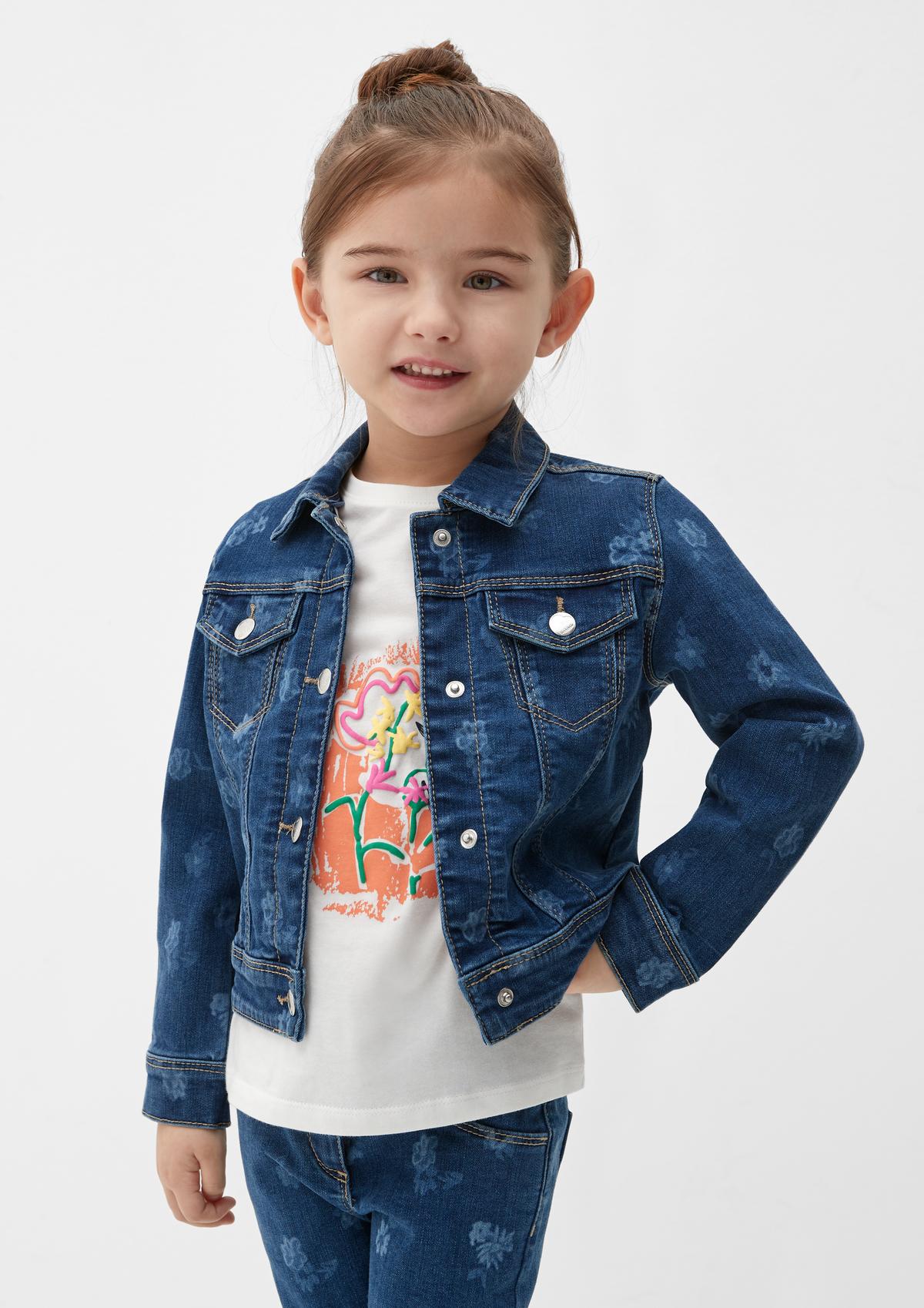 Denim jacket with an all-over print
