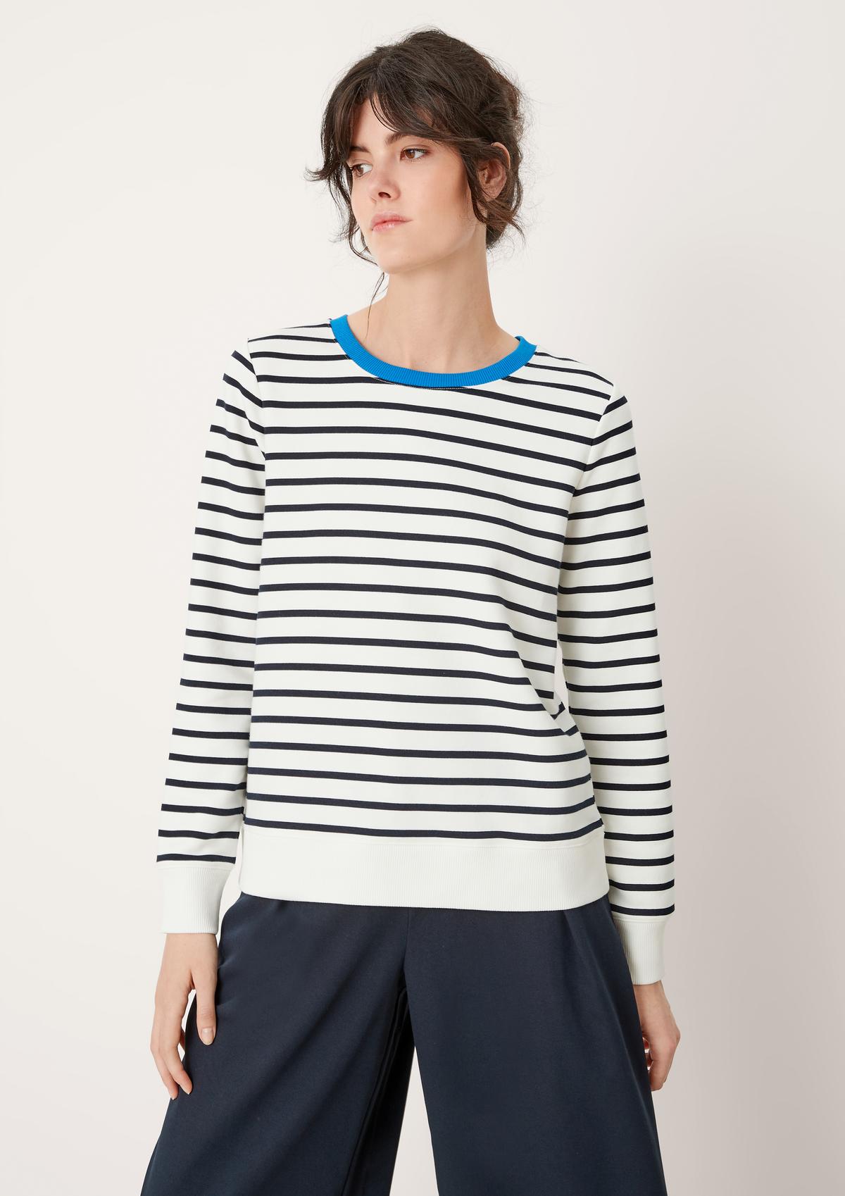 Sweatshirt with stripes - ecru
