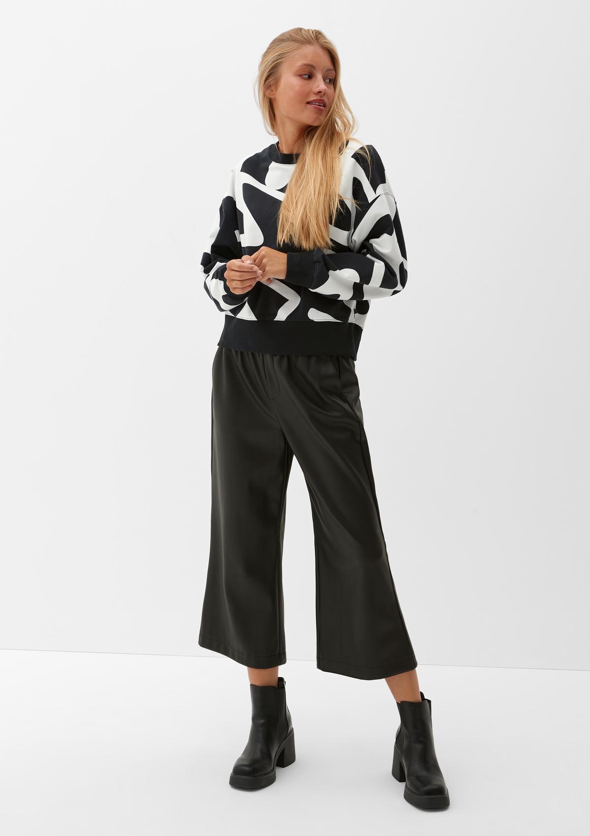 s.Oliver Faux leather trousers with elasticated waistband