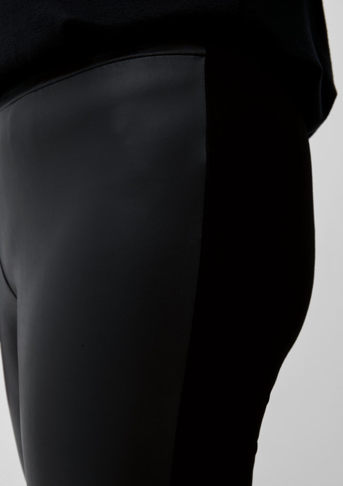 Leggings with a leather-look front black 