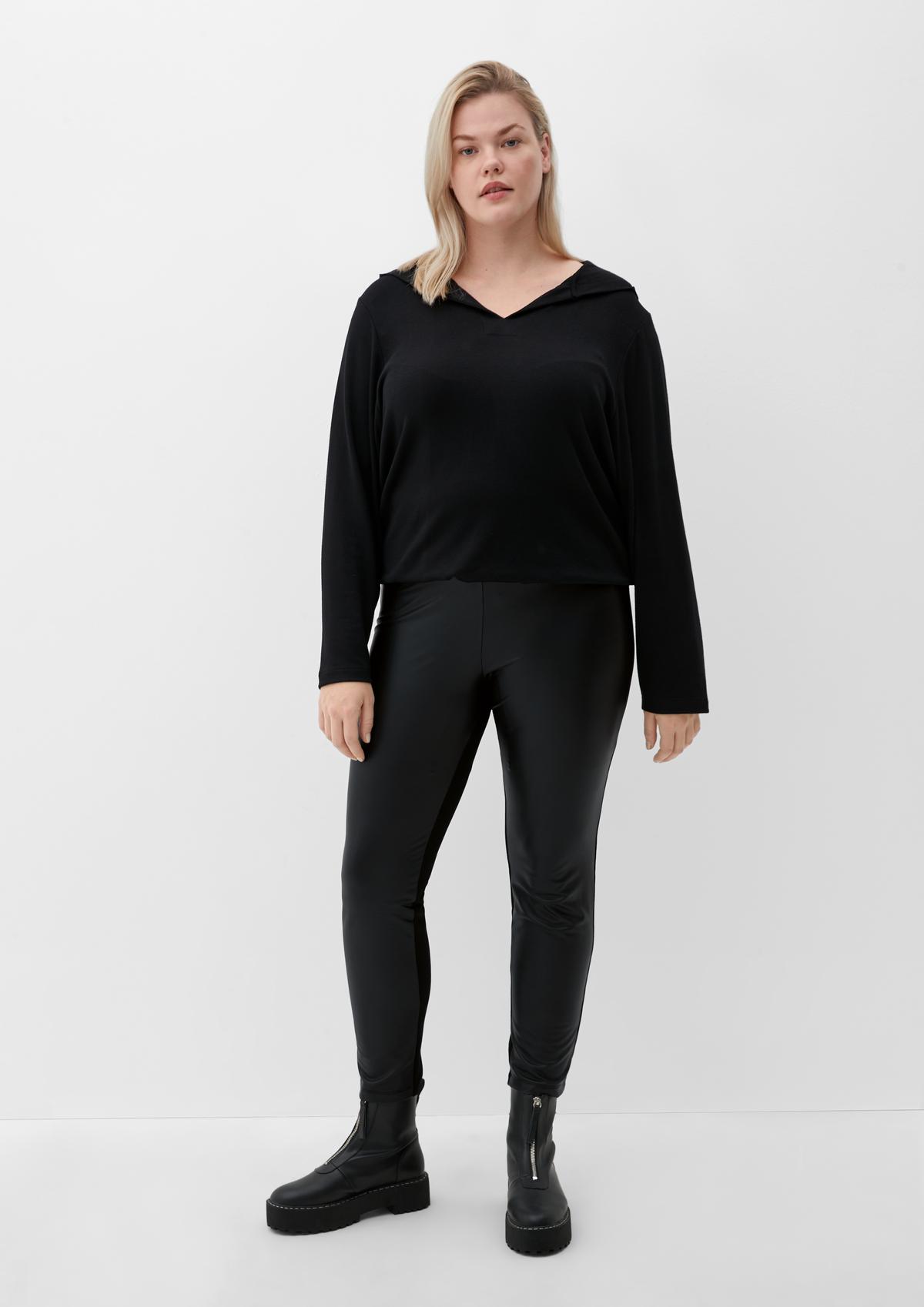 Leggings with a leather-look front
