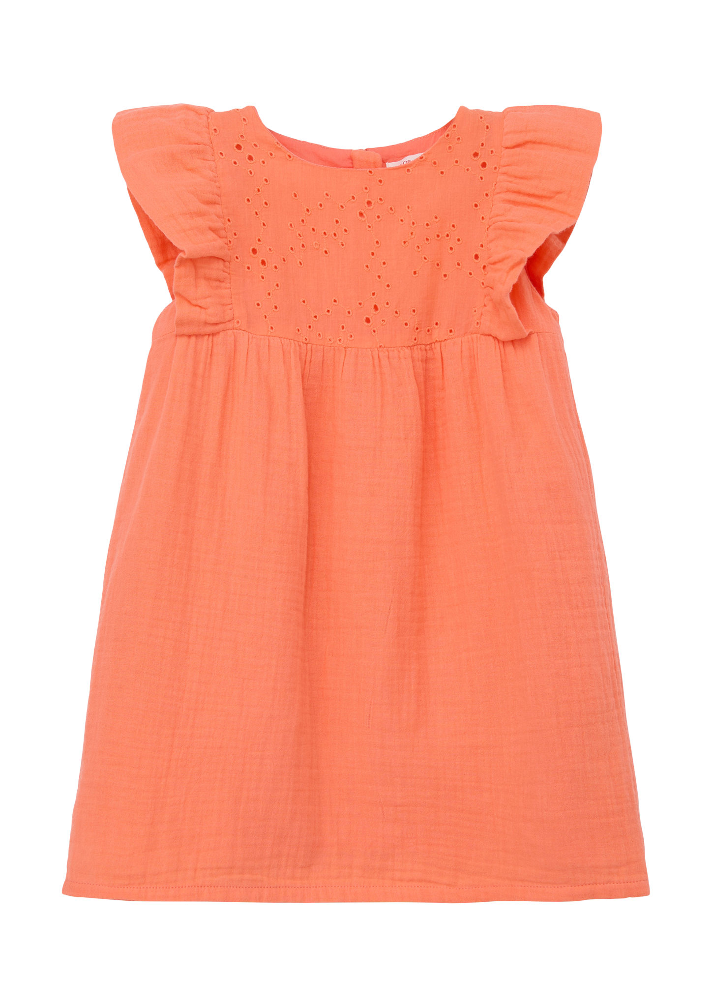 s.Oliver - Musselin-Kleid mit Ajourmuster, Kinder, Orange