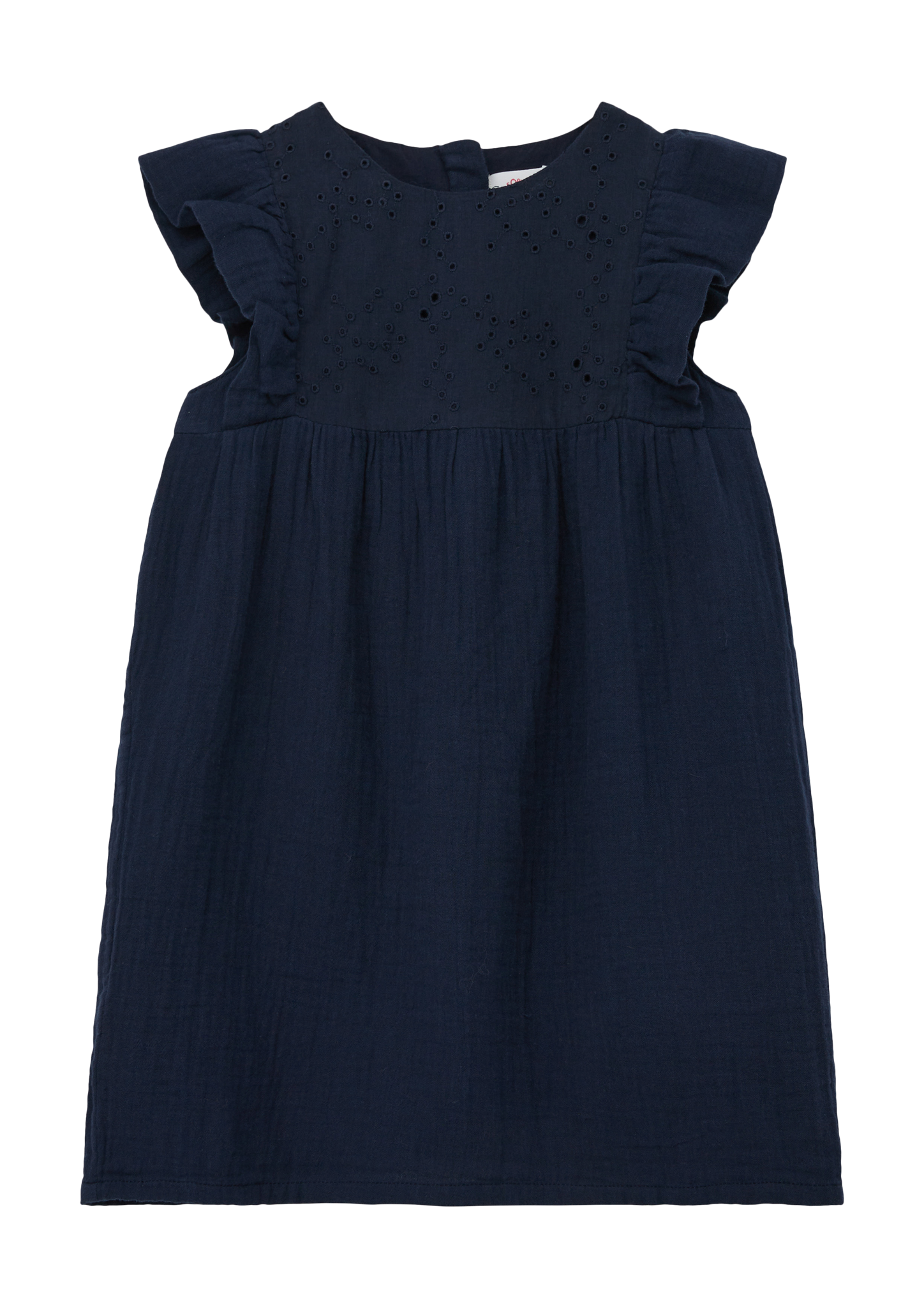 s.Oliver - Musselin-Kleid mit Ajourmuster, Kinder, blau