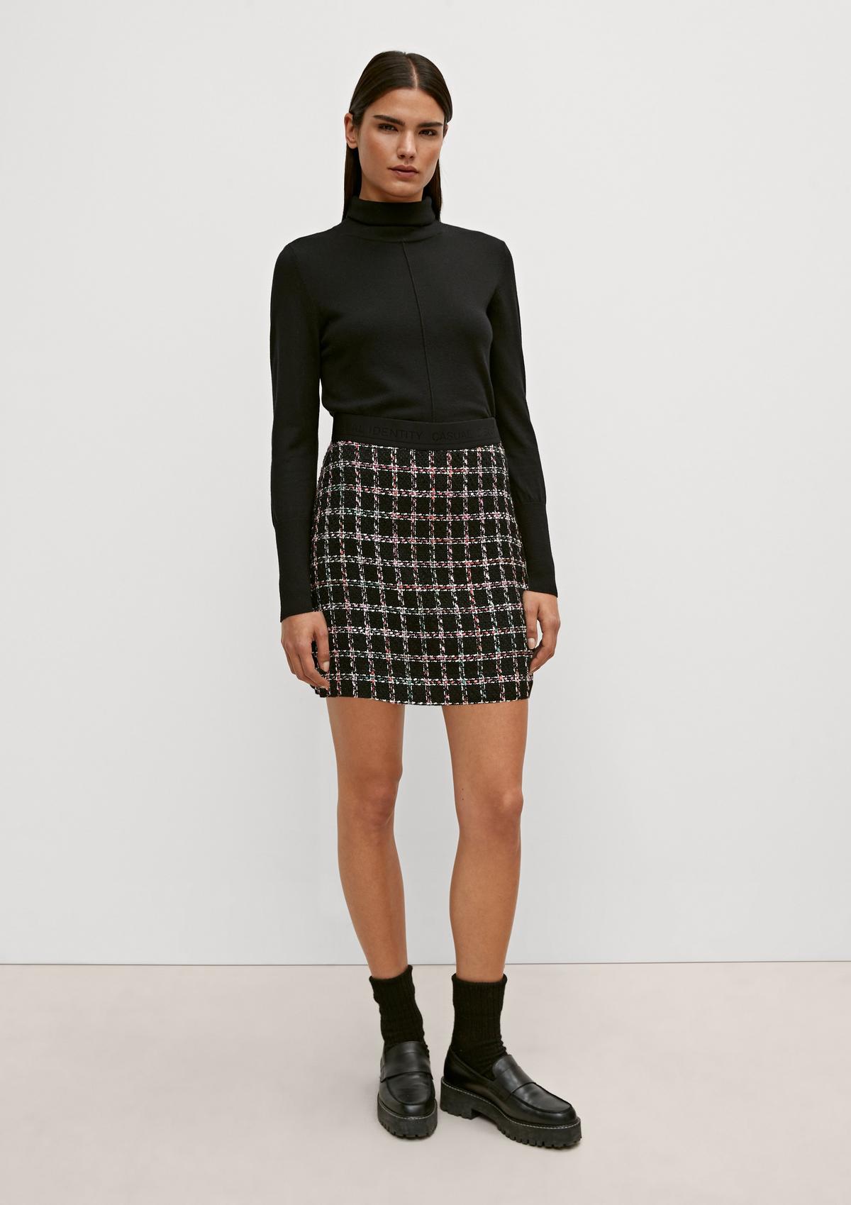 comma Short skirt with a bouclé pattern