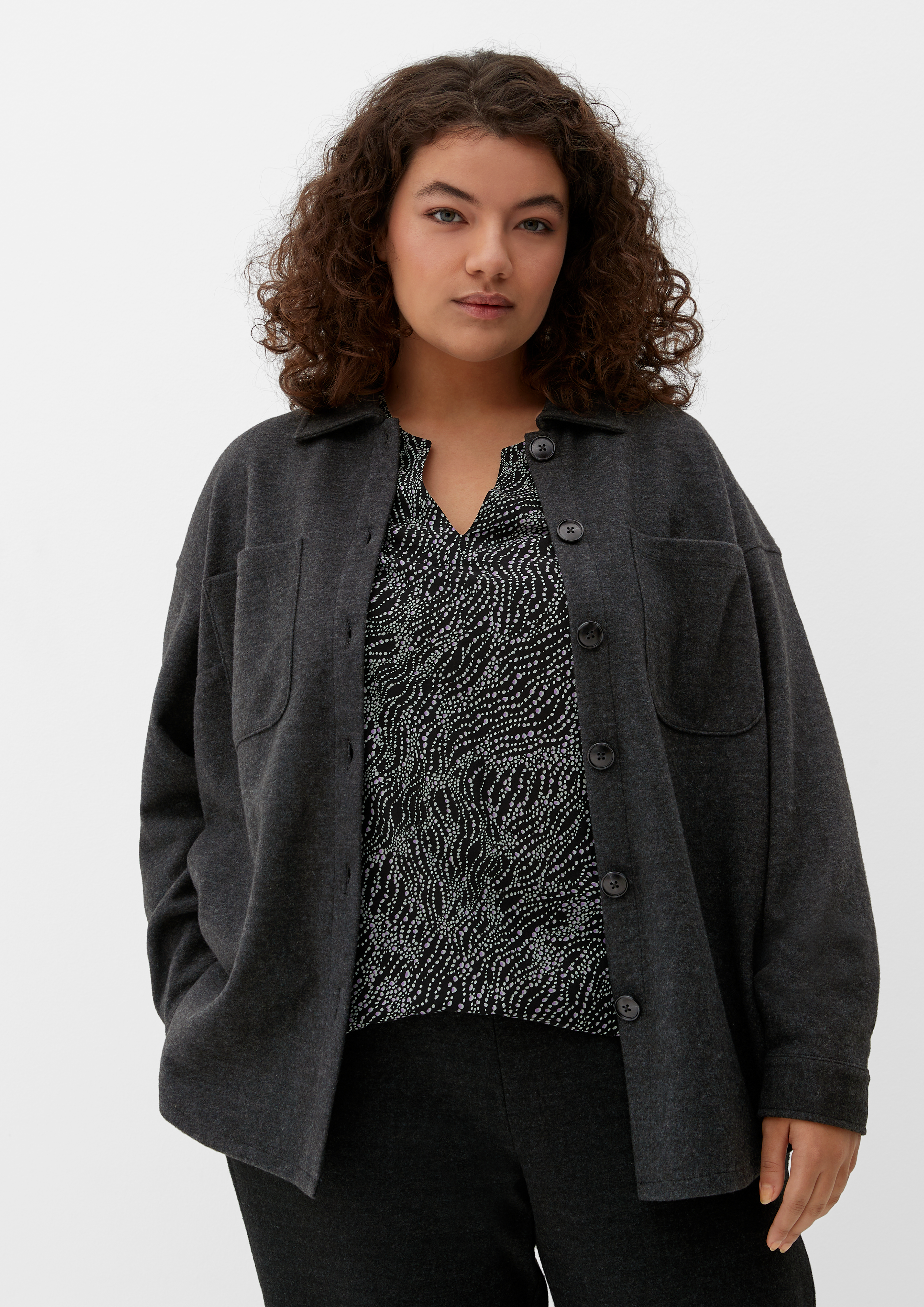 Shirt jacket in a wool look dark grey s.Oliver