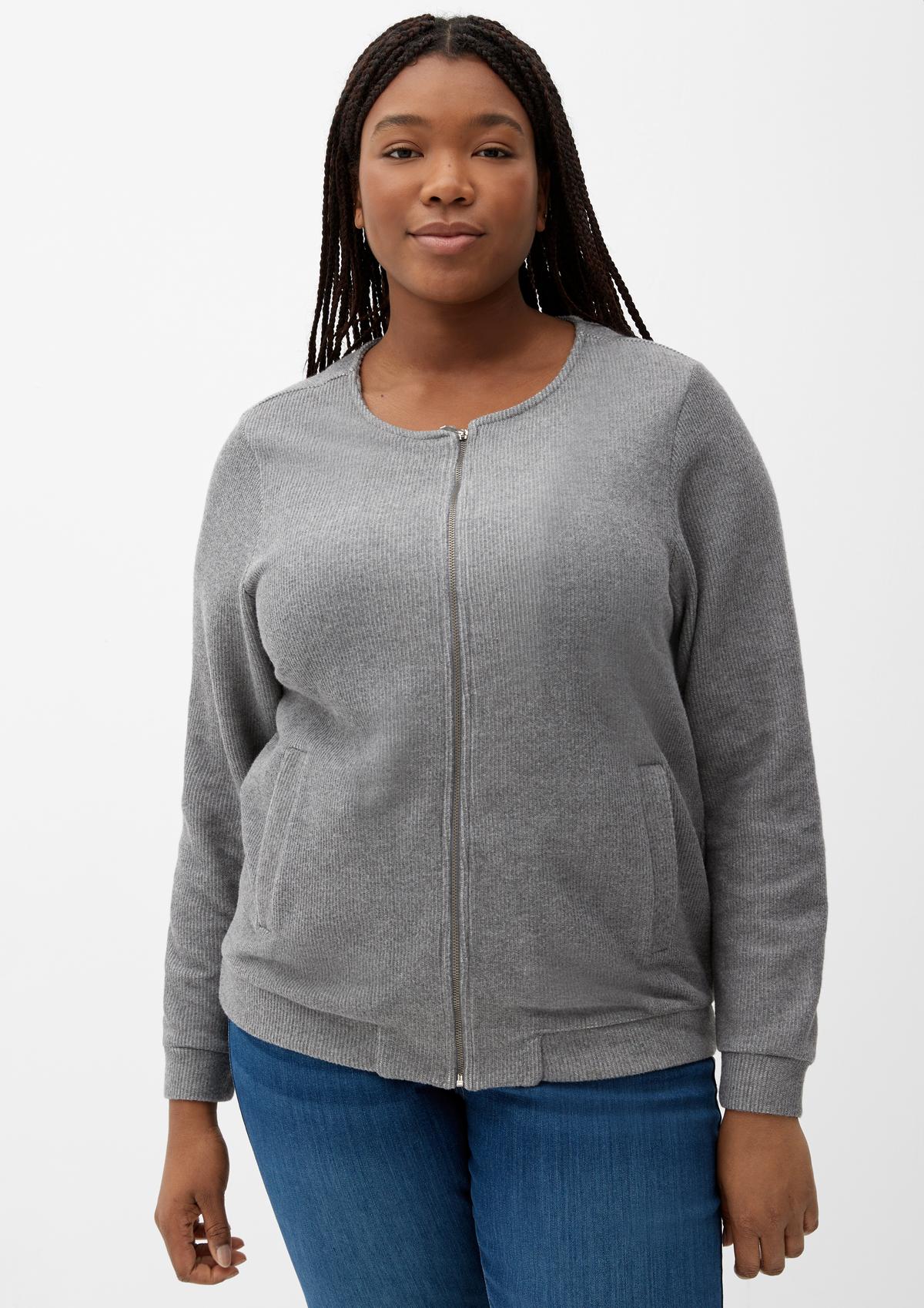 s.Oliver Sweatshirt jacket in a knitted look