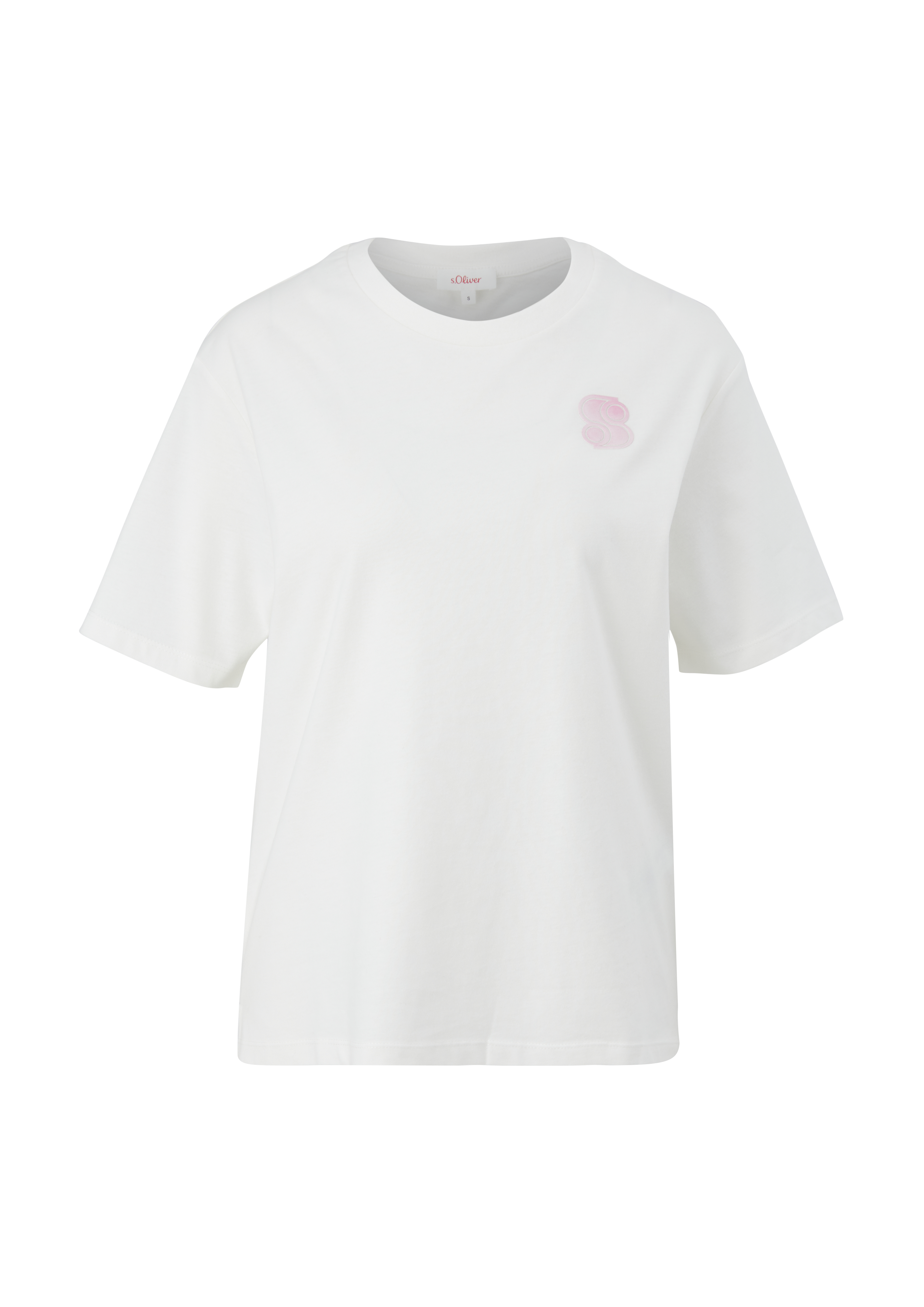 s.Oliver - T-Shirt mit gummiertem Printdetail, Damen, creme