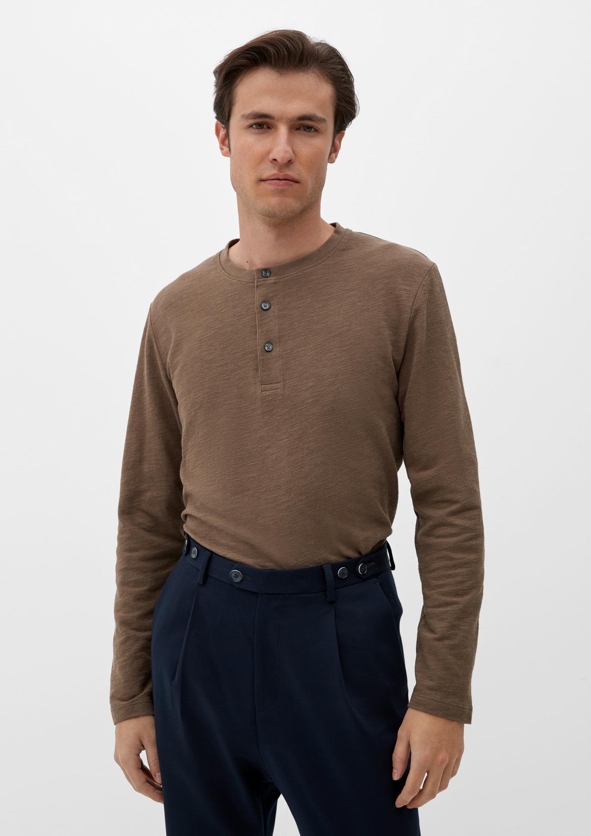 s.Oliver Sweatshirt with a Henley neckline