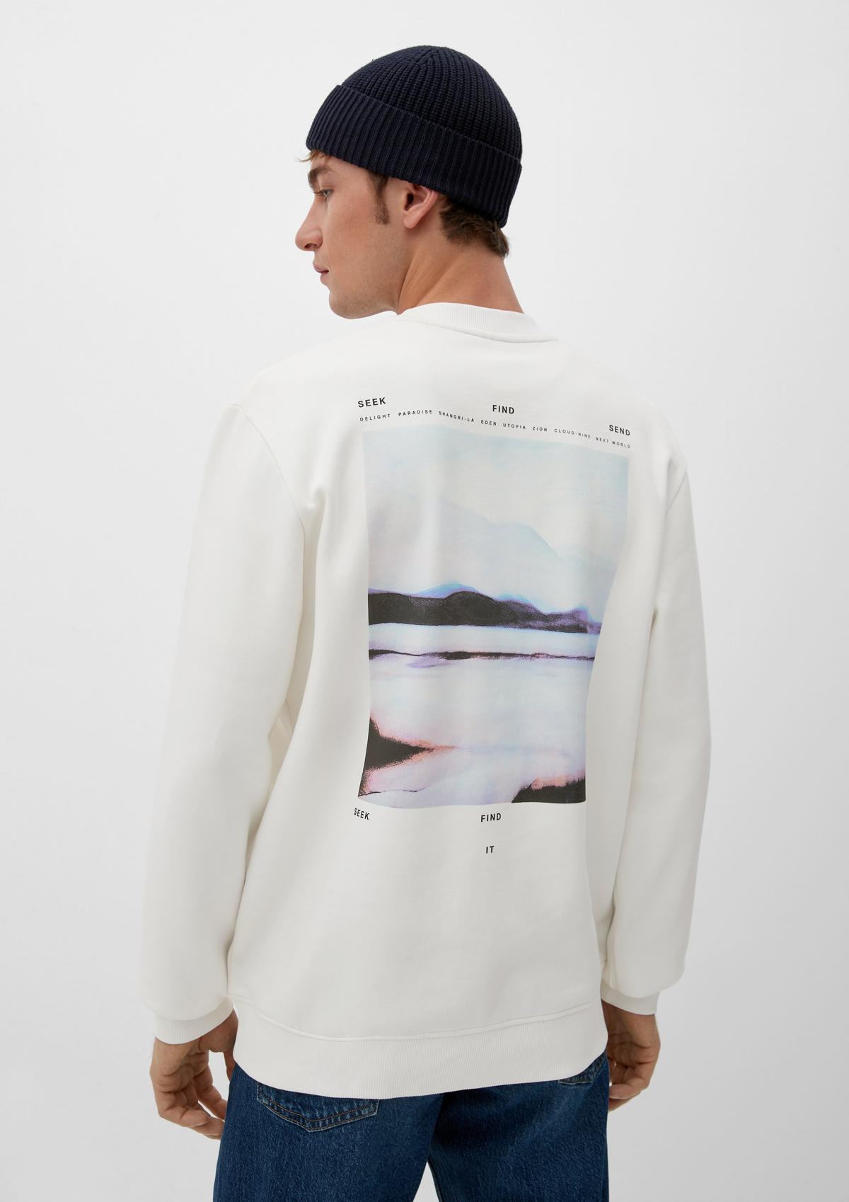 s.Oliver Sweatshirt with lettering and a back print