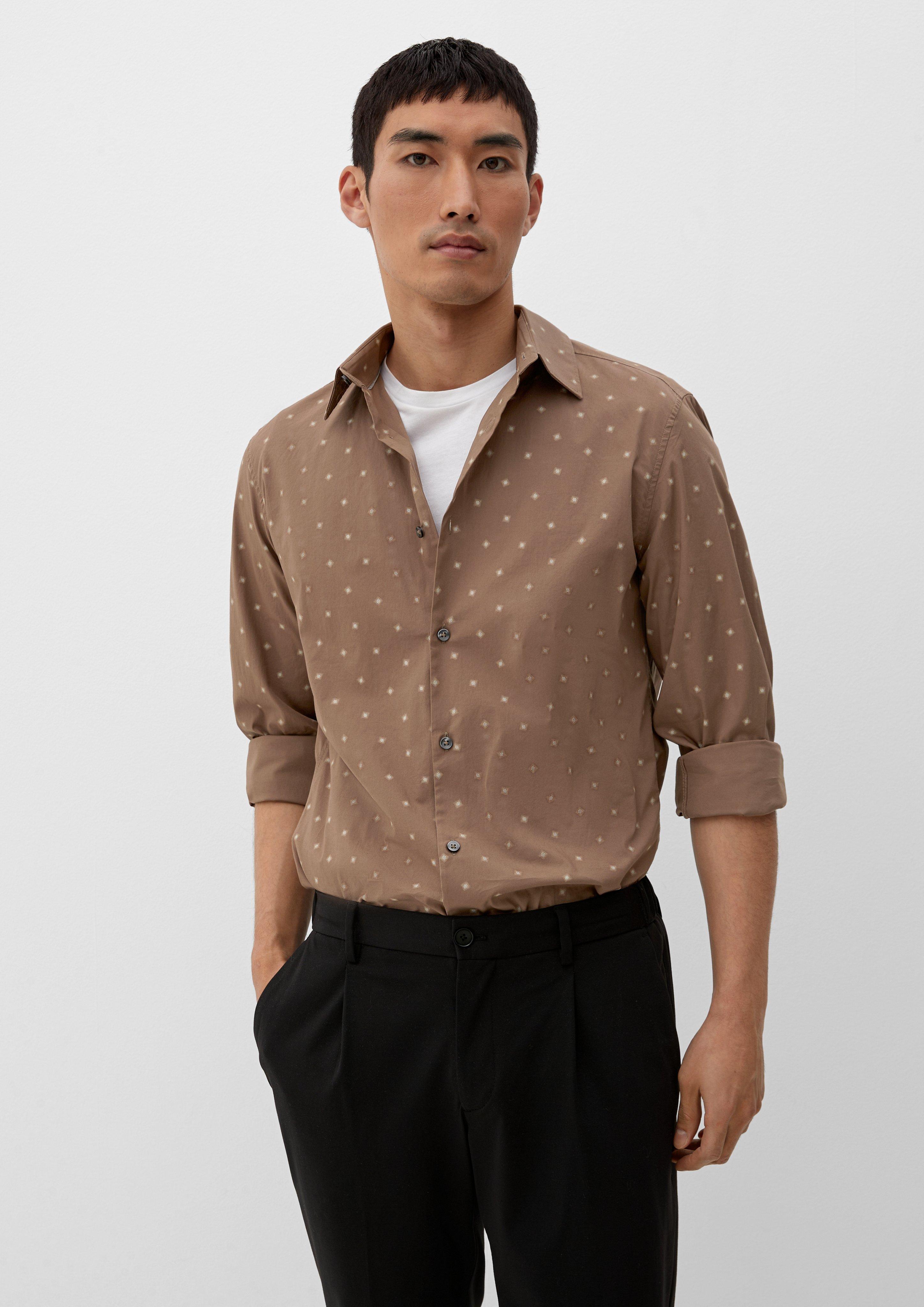 Modern Fit shirt with contrast buttons white s.Oliver