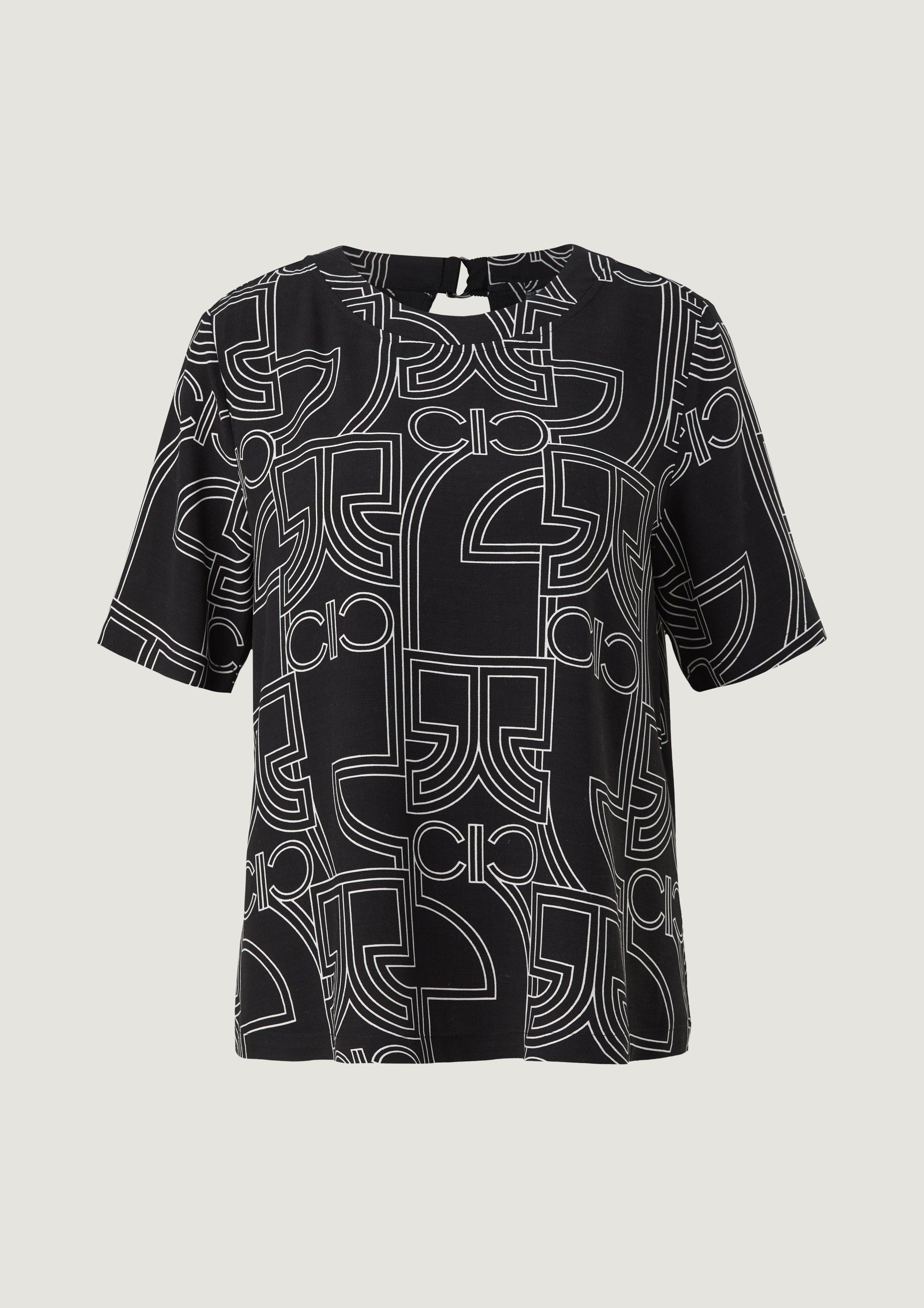 Blusenshirt Mit Allover-Print - Schwarz | Comma