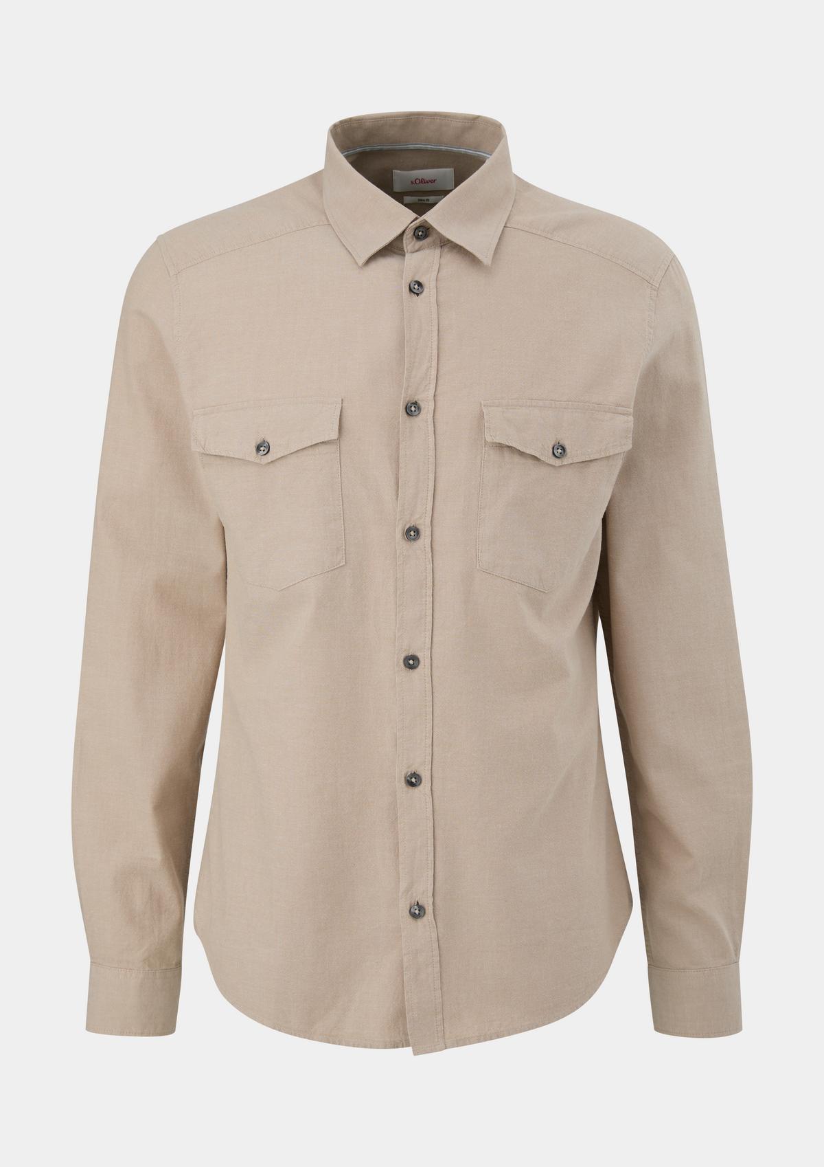 s.Oliver Slim : chemise en coton à poches-poitrine