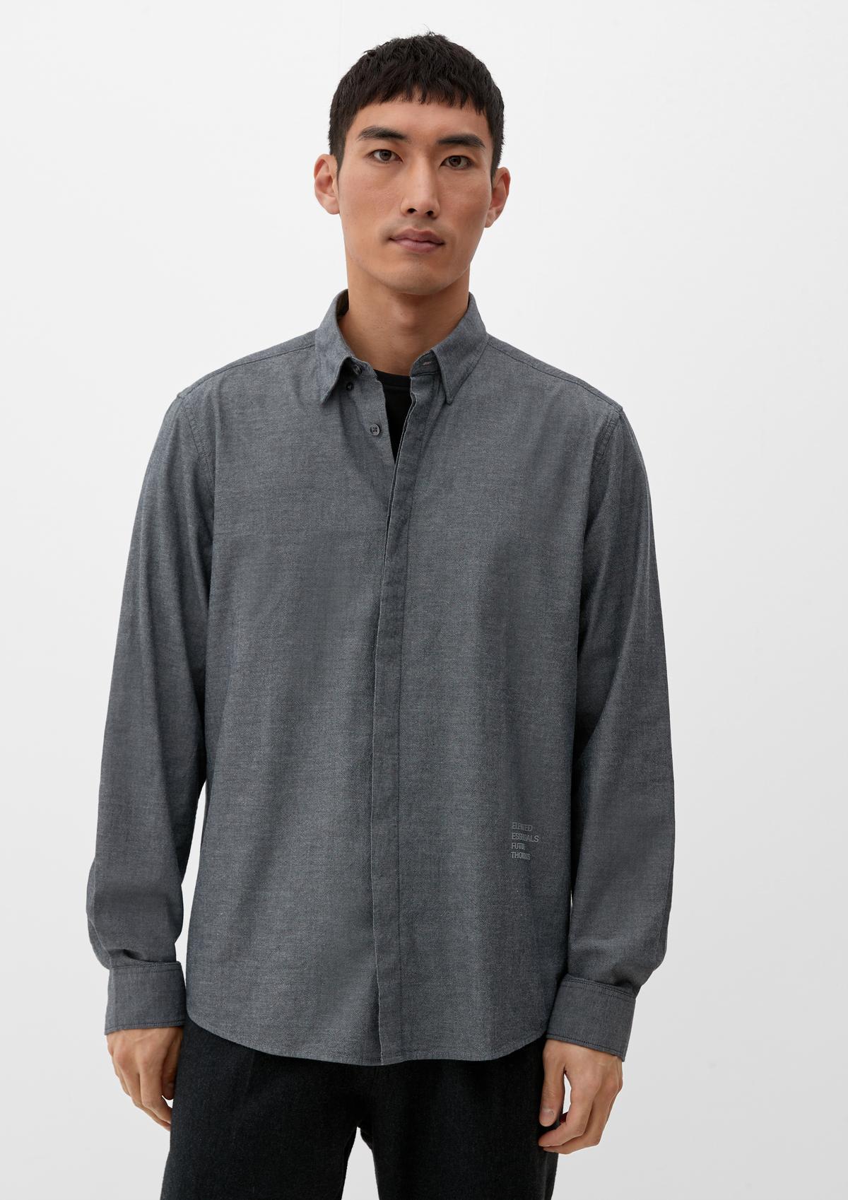 Regular fit: shirt with a button-down collar - black | s.Oliver