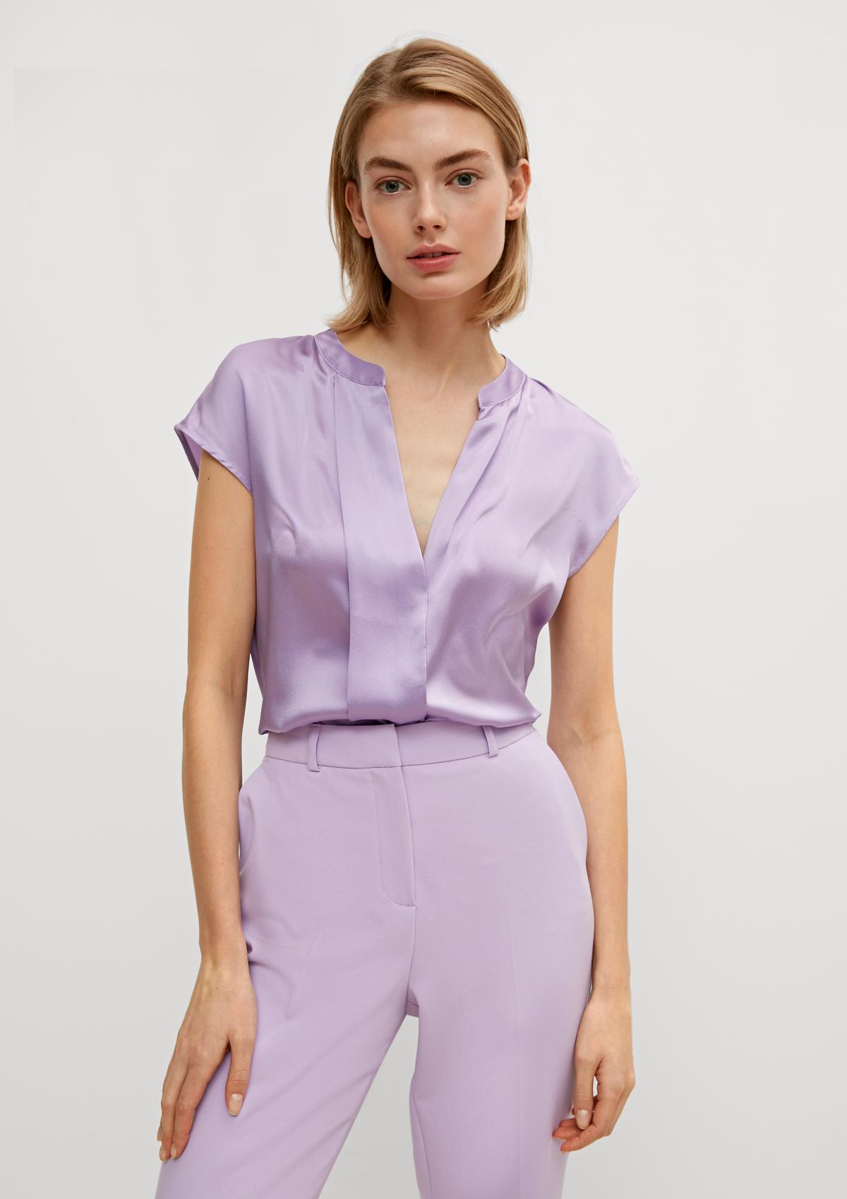Shimmering silk blouse - lavender | Comma