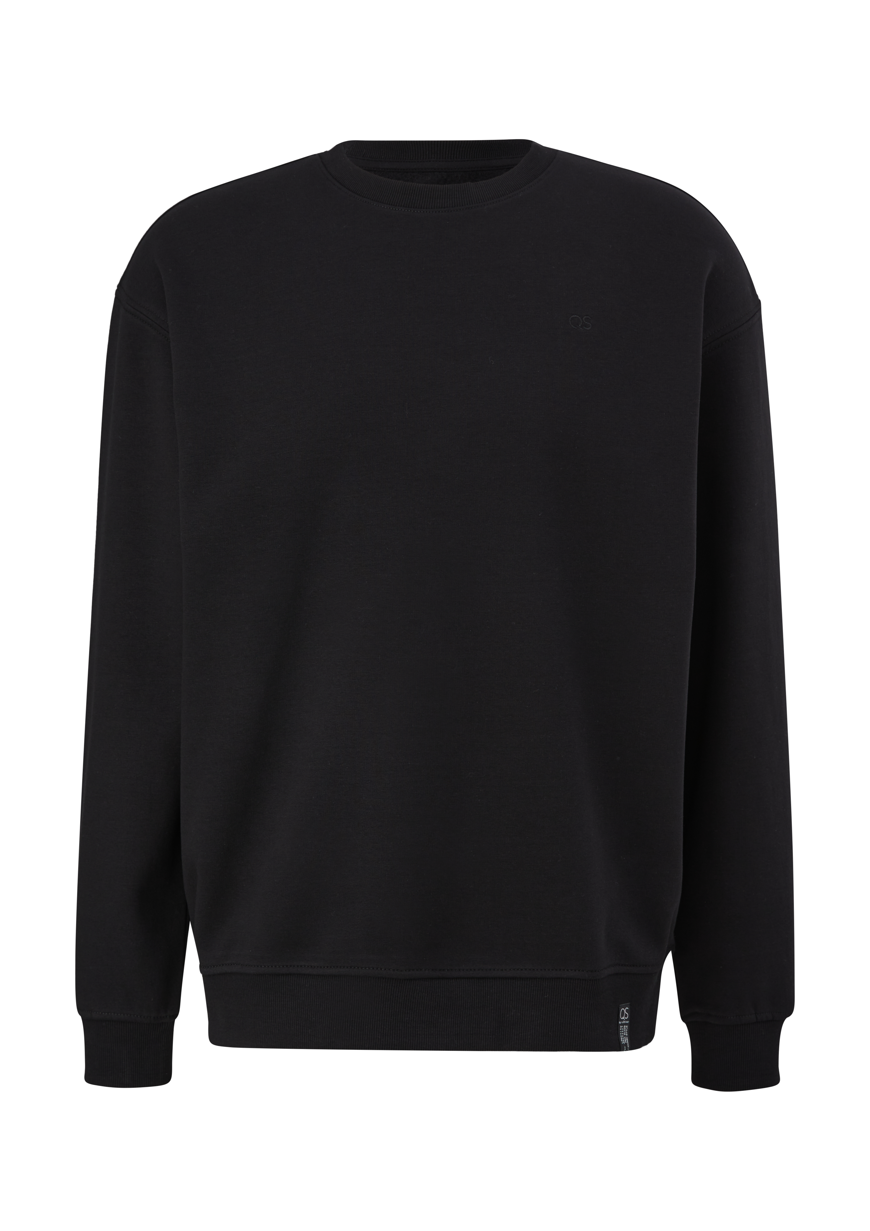 QS - Sweatshirt mit Logostickerei, Herren, schwarz