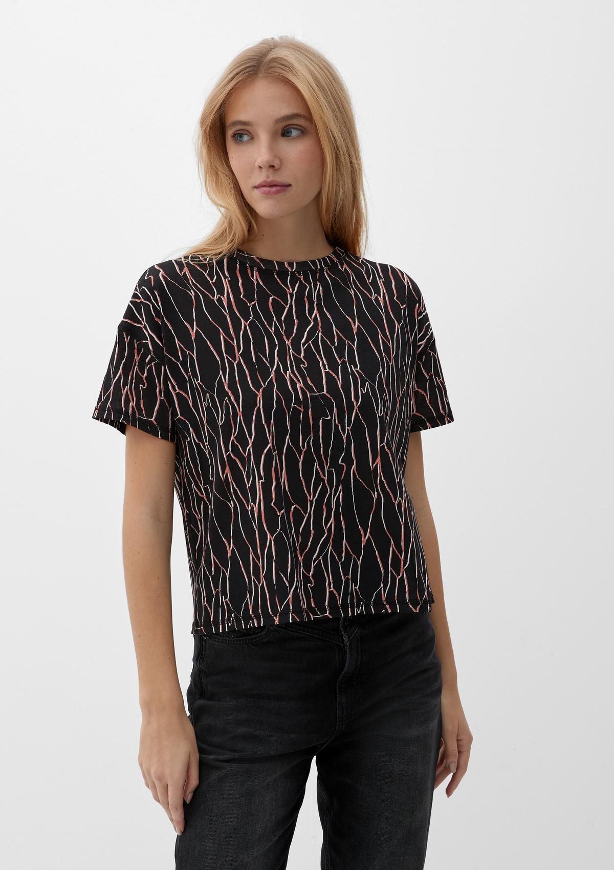 s.Oliver Boxy-Shirt mit Allover-Muster
