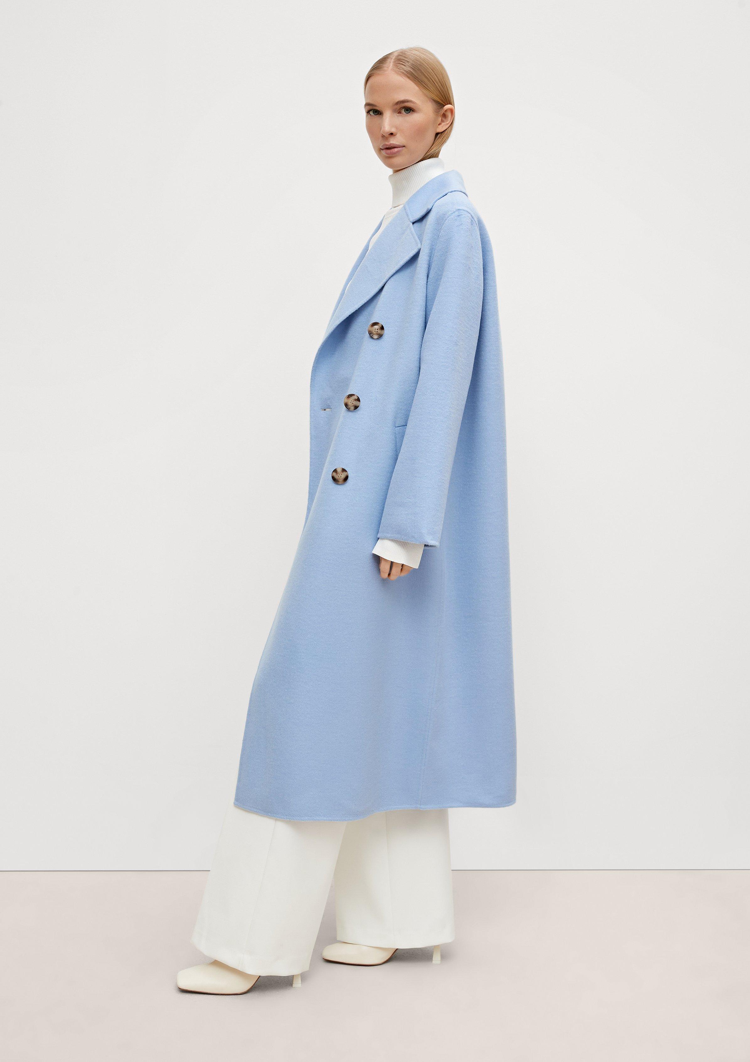 Cosy wool blend coat sky blue Comma