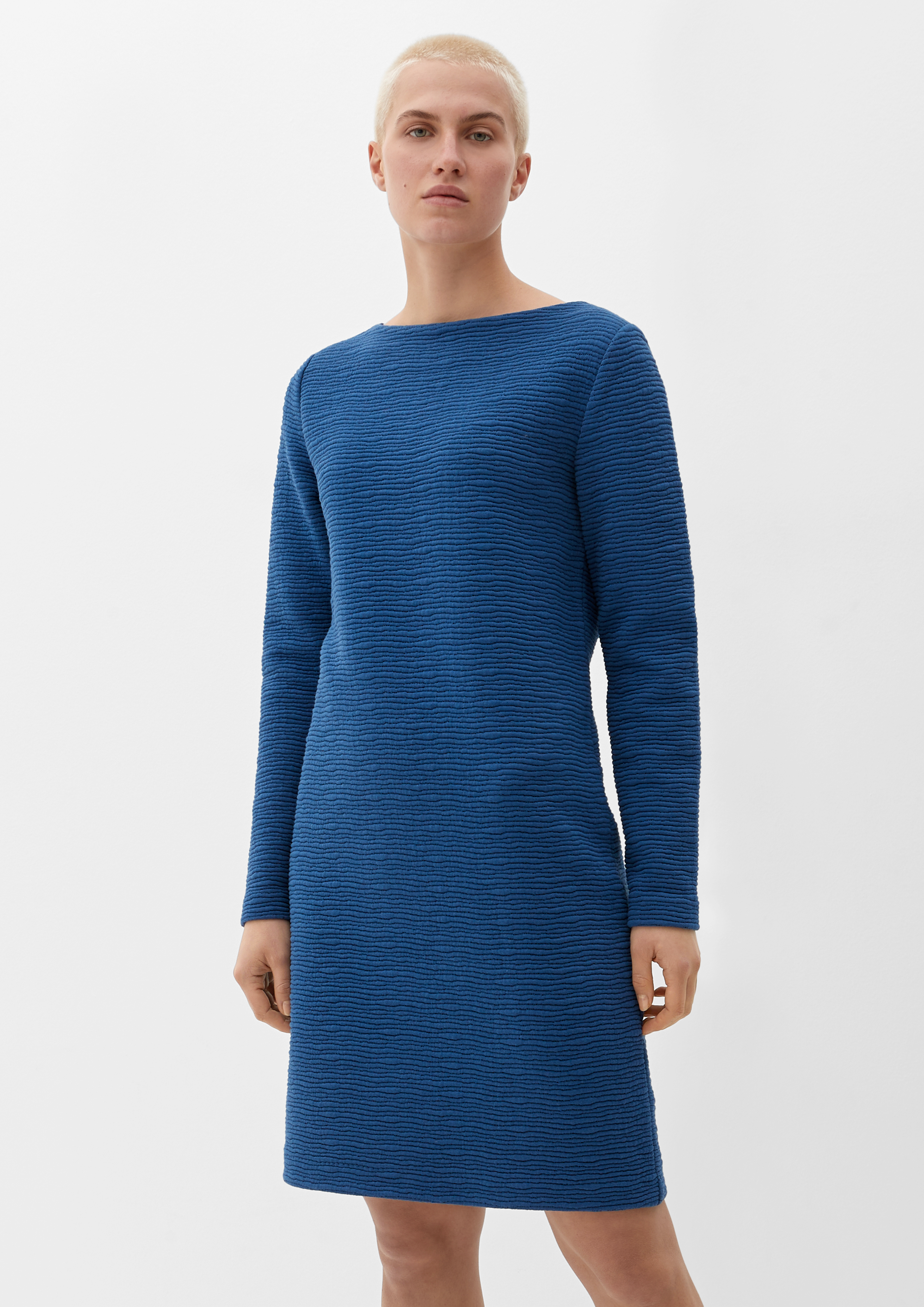 Sweatkleid aus Baumwollmix - ozeanblau
