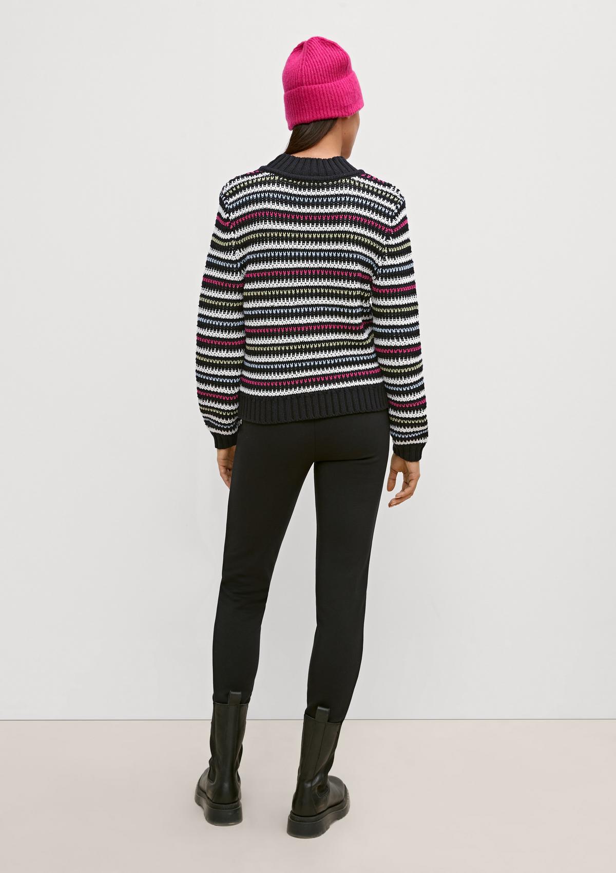 comma Knitted jumper with horizontal stripes