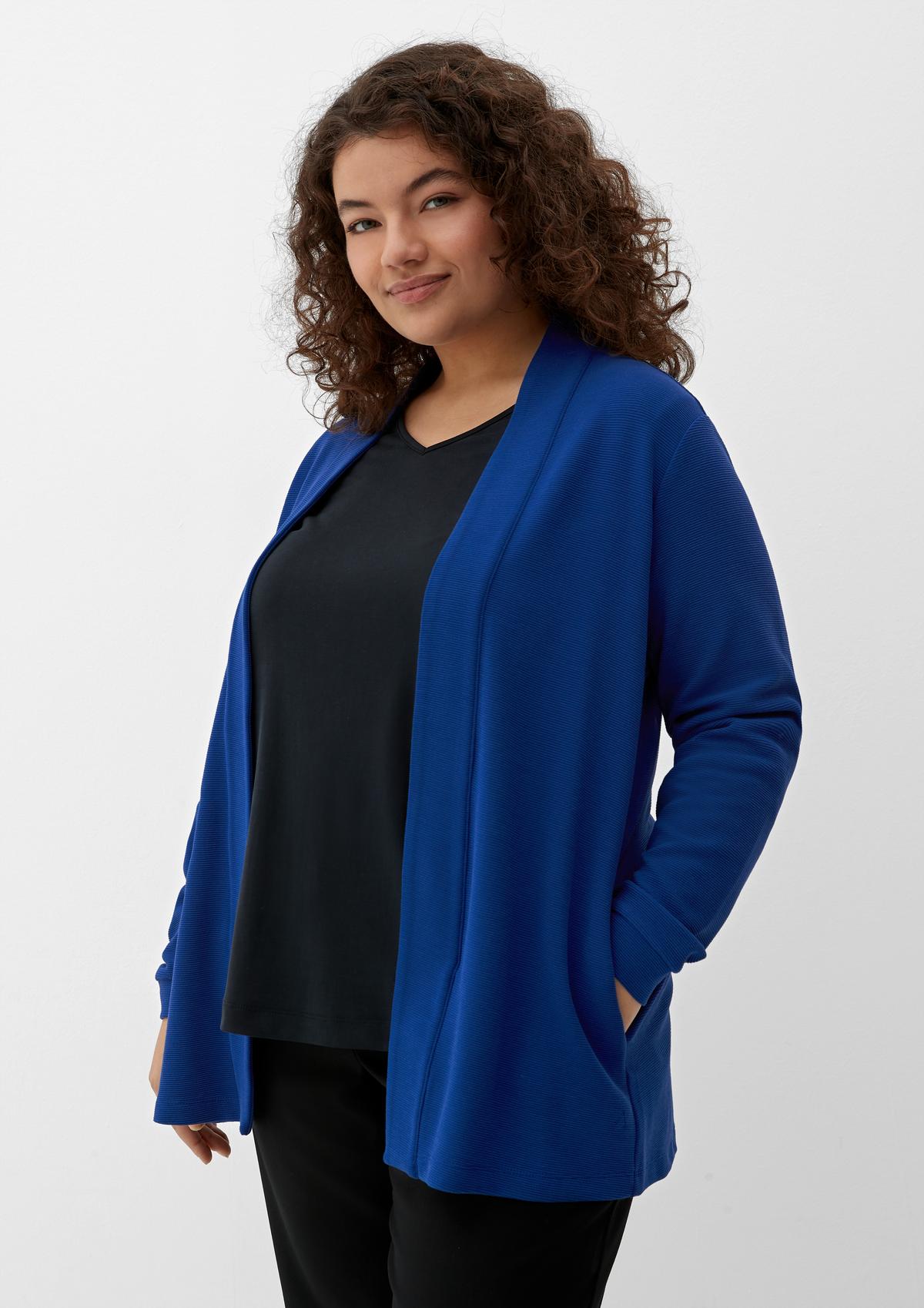 Cardigan with a ribbed texture - ocean blue | s.Oliver