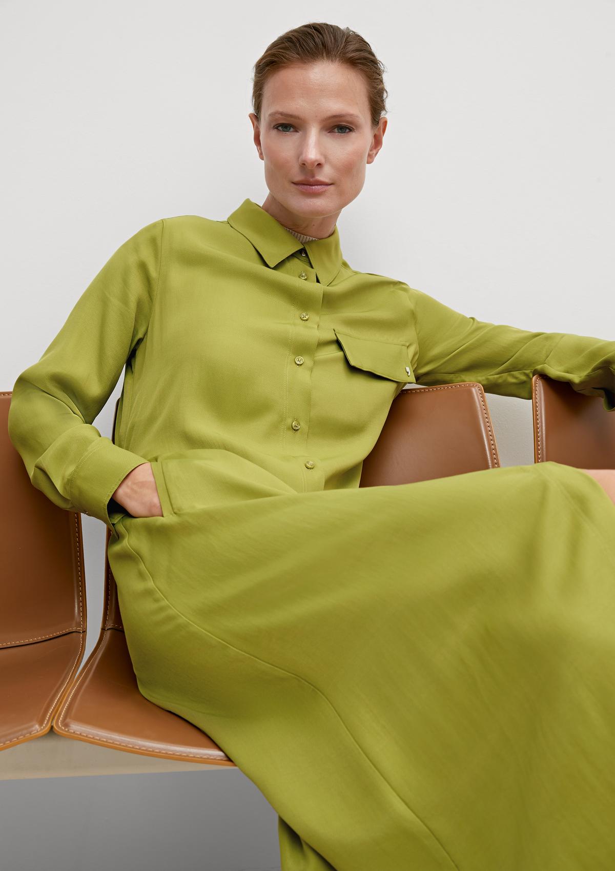Blusenkleid mit geschlitztem Saum - Comma guacamole 