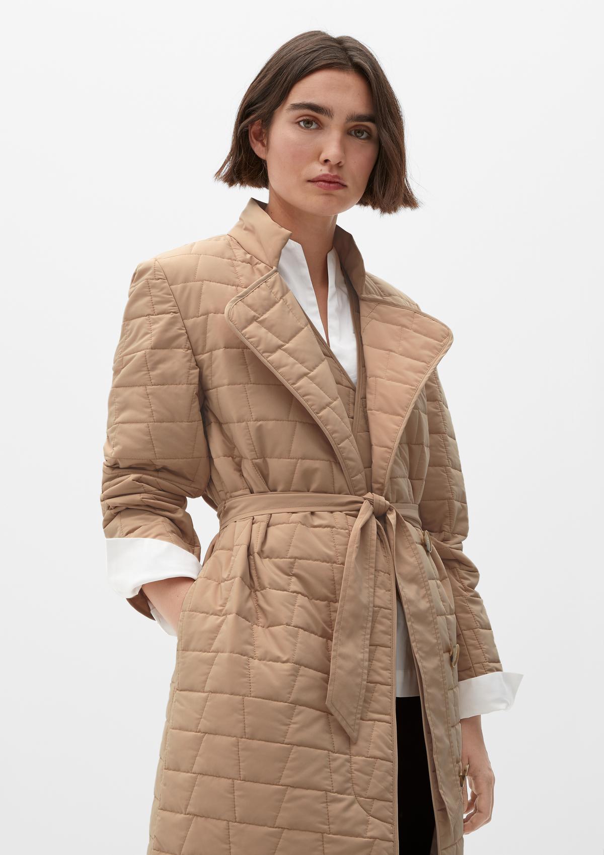 s.Oliver Quilted coat with a tie-around belt