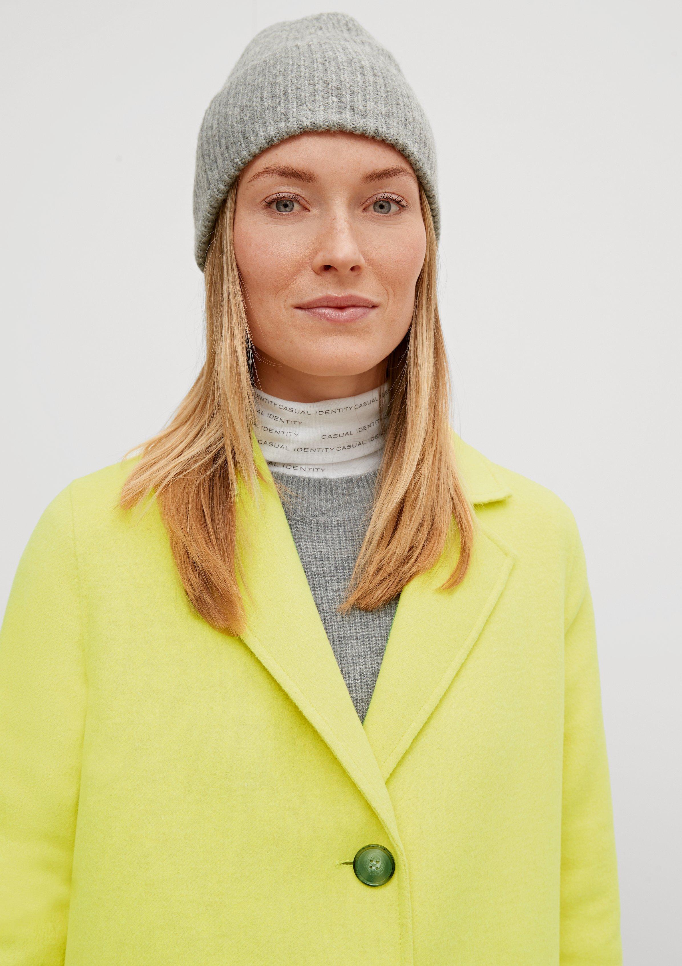 High quality Wool Blend Coat Yellow SCAYLE