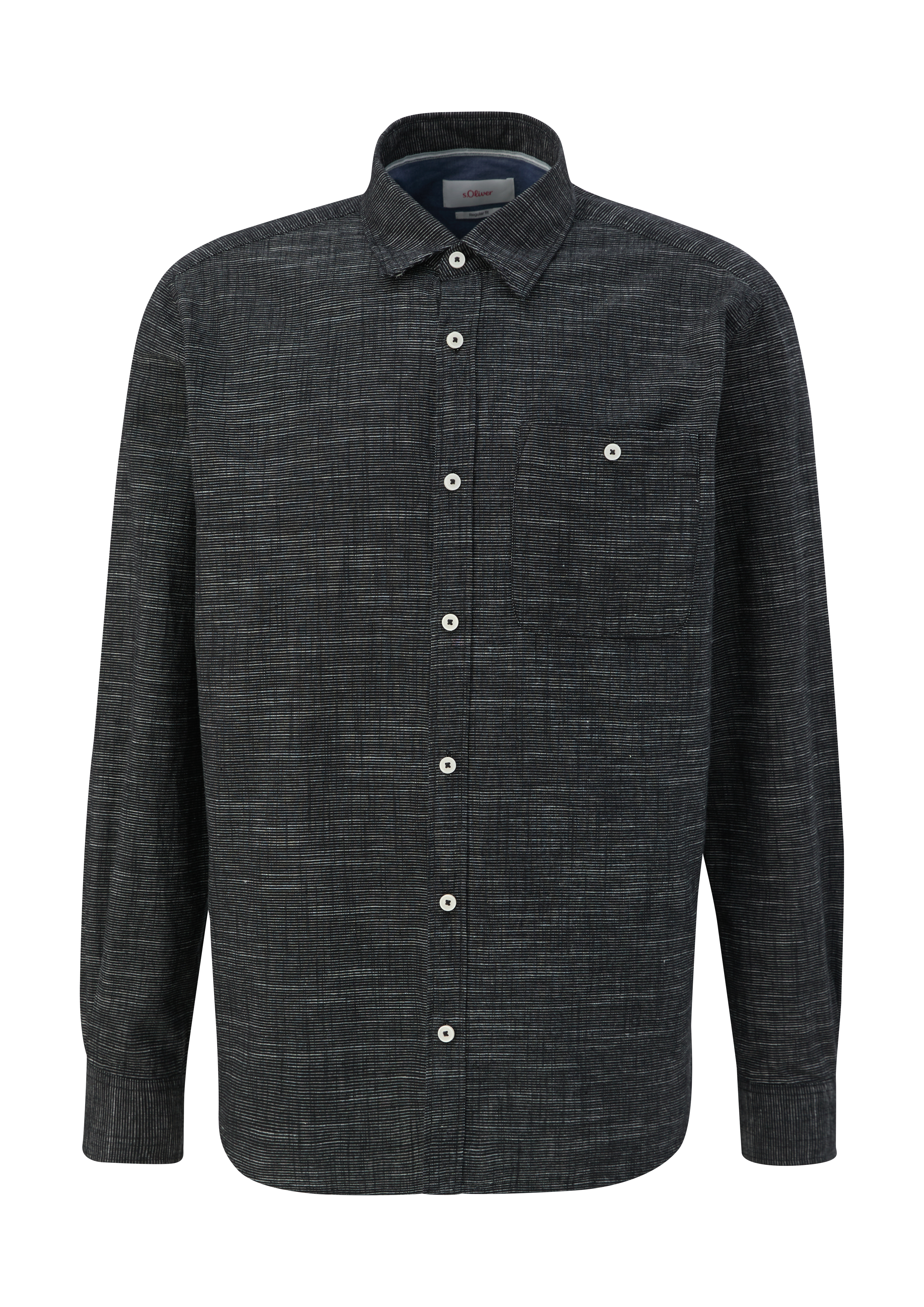 s.Oliver - Regular: Hemd mit Under Button Down-Kragen, Herren, schwarz