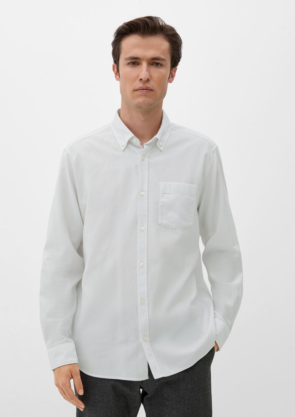Regular : chemise en lyocell mélangé