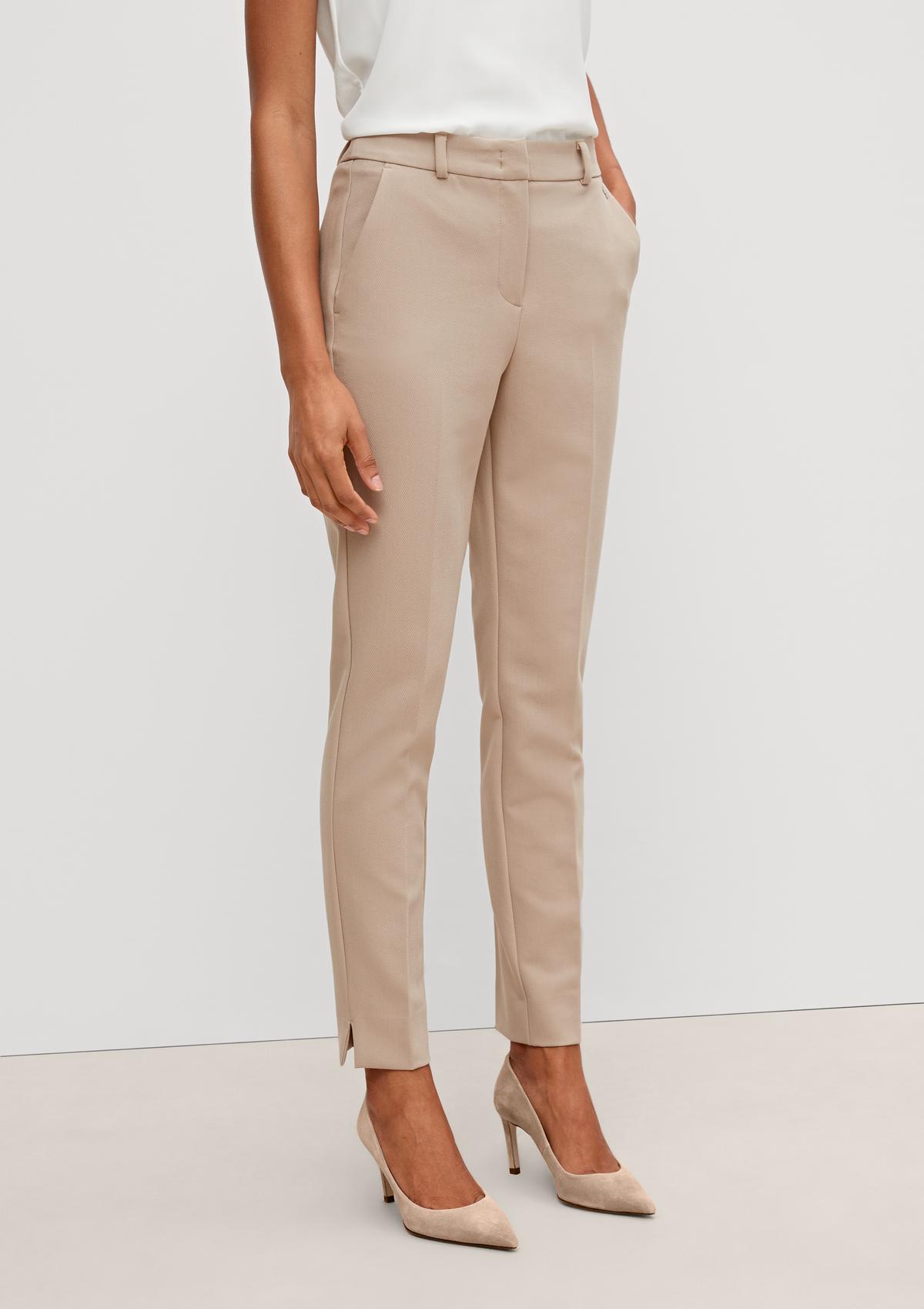 comma Regular fit: cloth trousers with a herringbone pattern