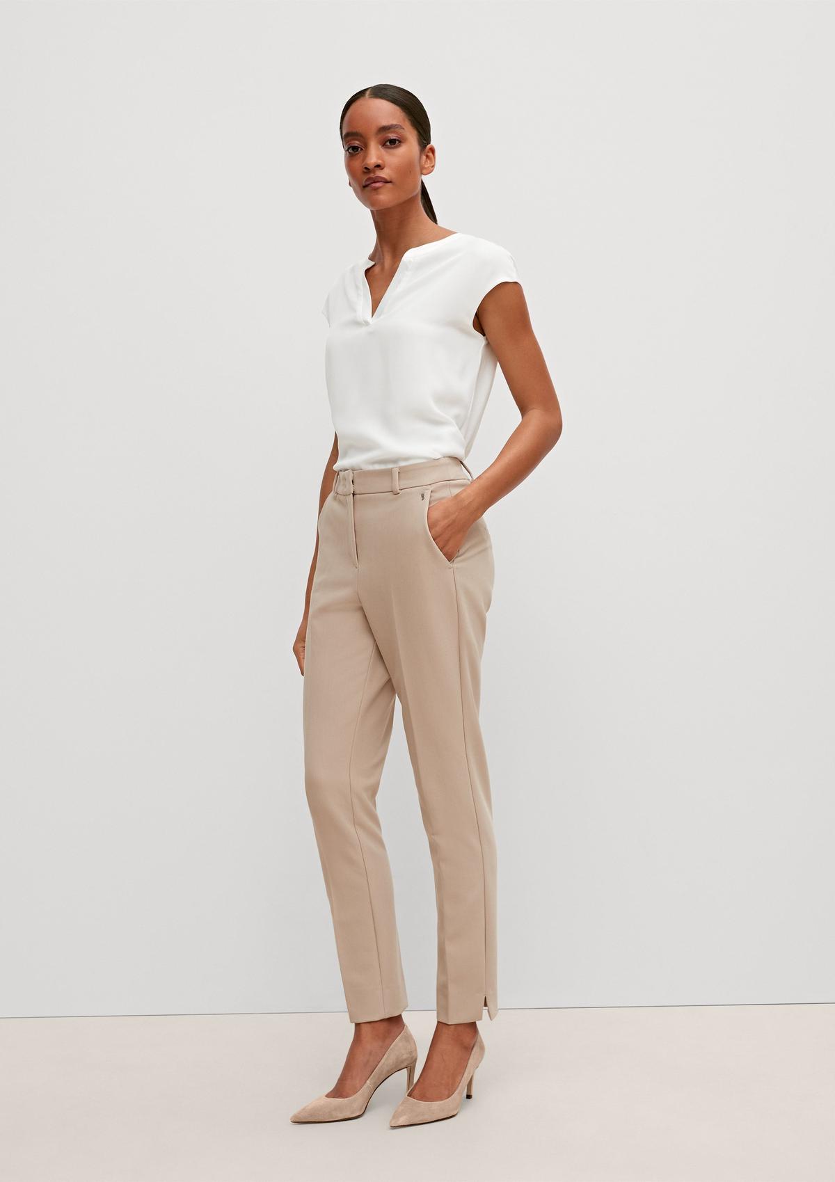 Regular fit: cloth trousers with a herringbone pattern
