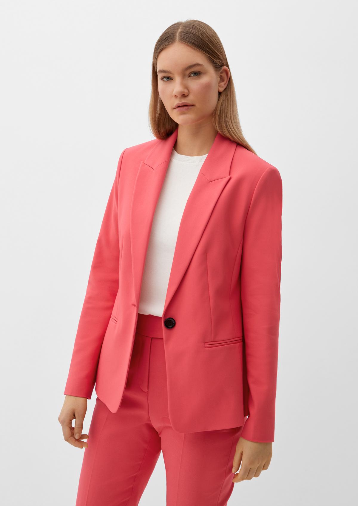 Blazer with piped pockets