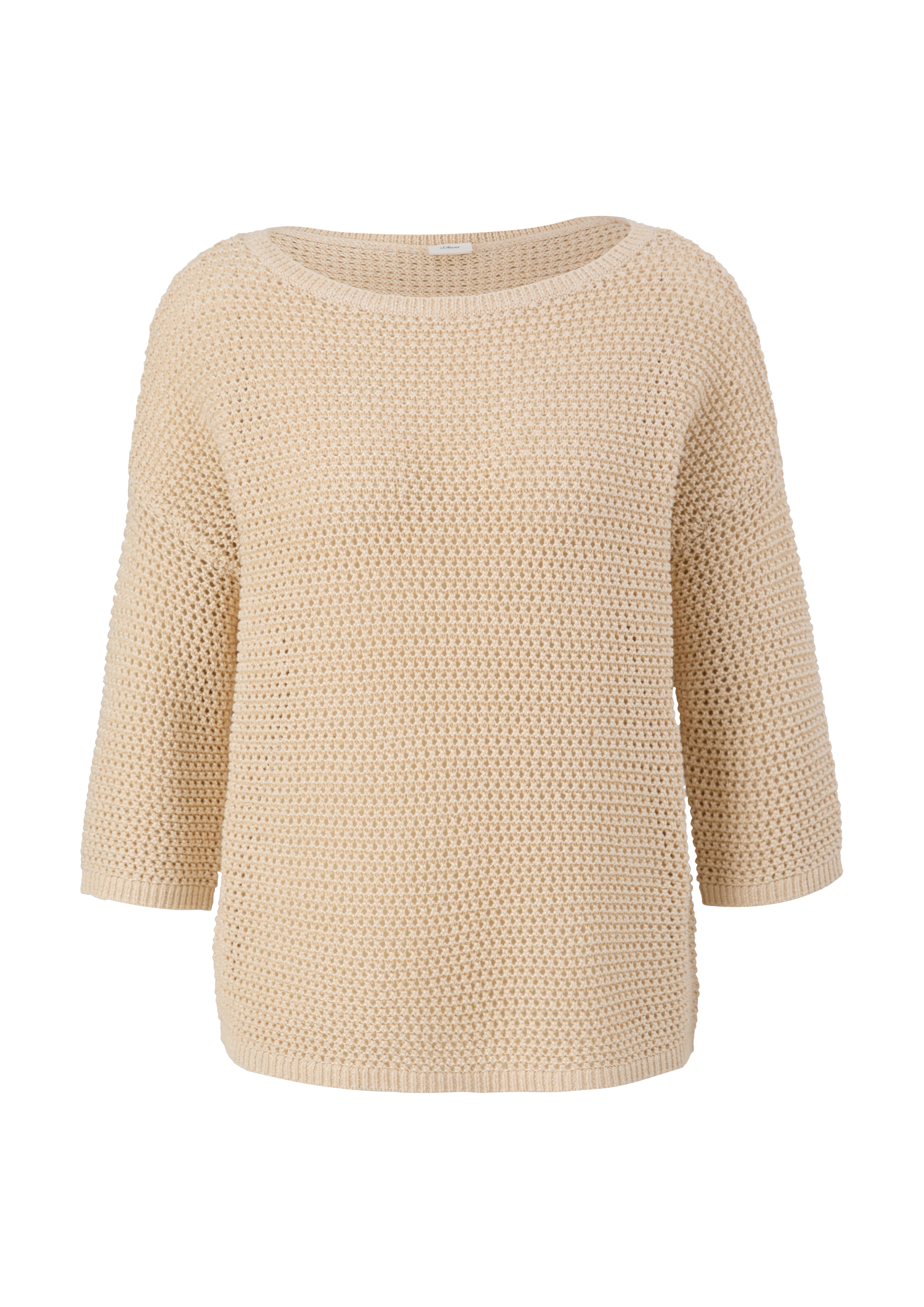 s.Oliver - Strickpullover aus Häkelgarn, Damen, gelb