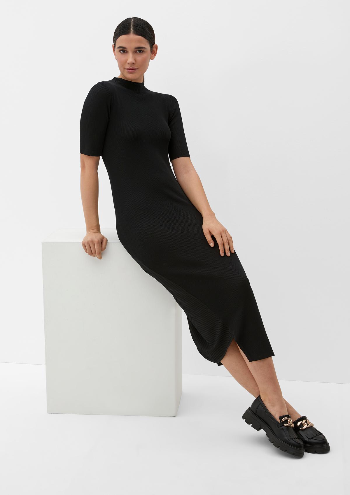 Calvin Klein Button Through Rib Long Dress - Black