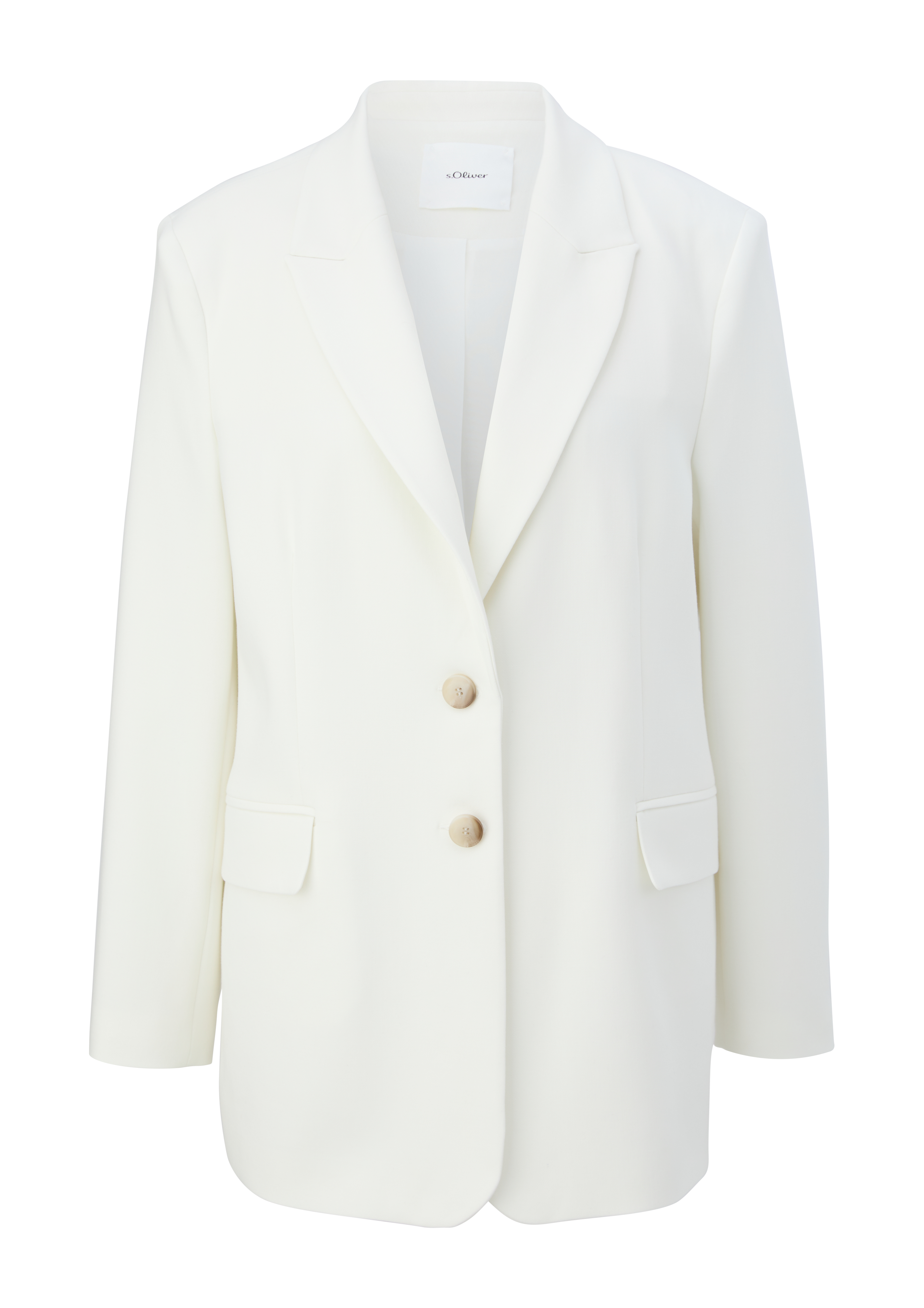 s.Oliver - Oversized-Blazer aus Viskosestretch, Damen, creme