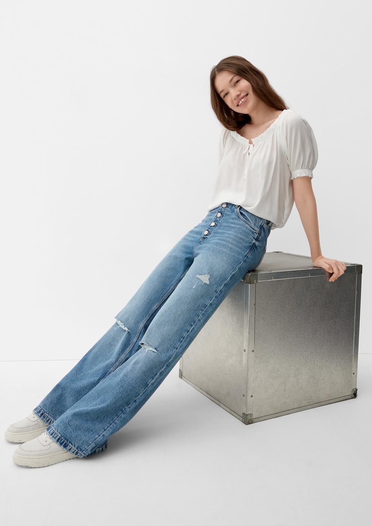 Slim: jeans met bloemenprint