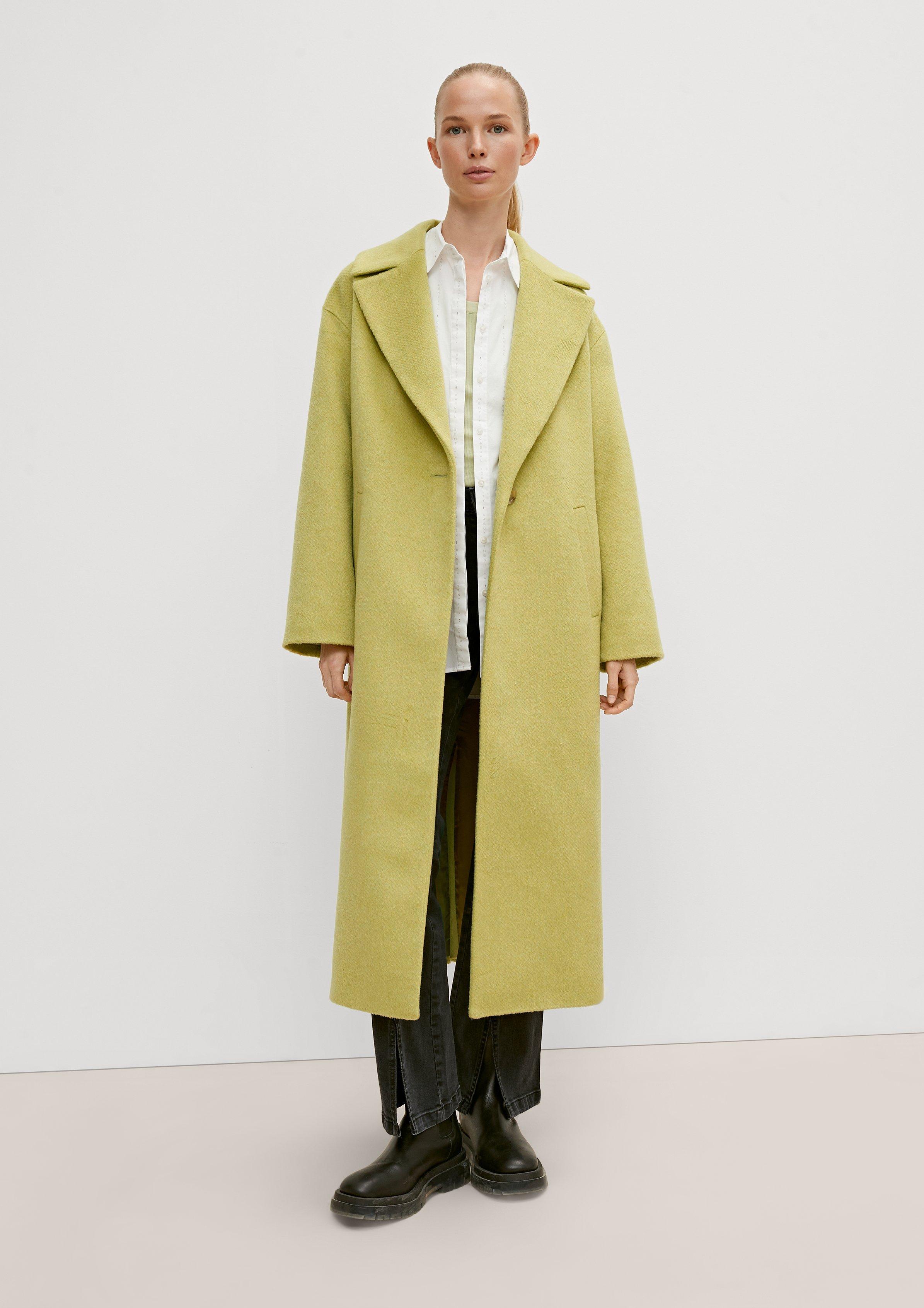 Manteau en laine m lang e vert kiwi Comma