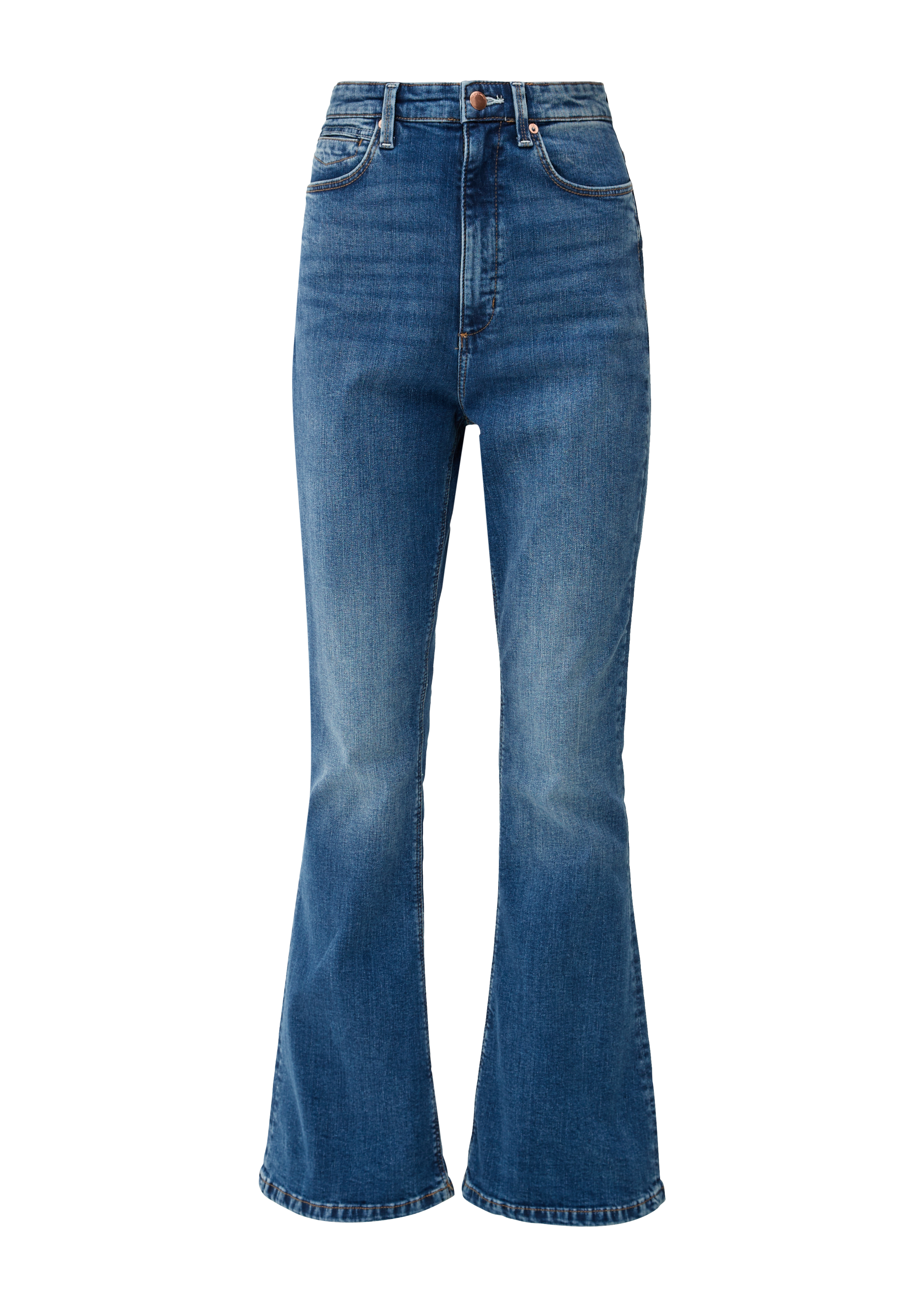 Thumbnail - QS - Jeans Reena / Slim Fit / High Rise / Flared Leg, Damen, blau