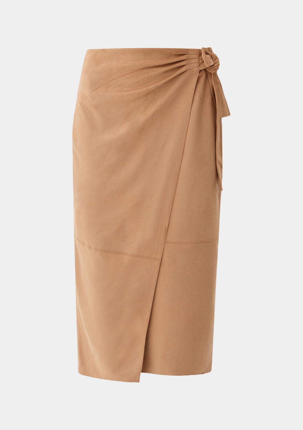 s.Oliver Midi skirt with a suede texture